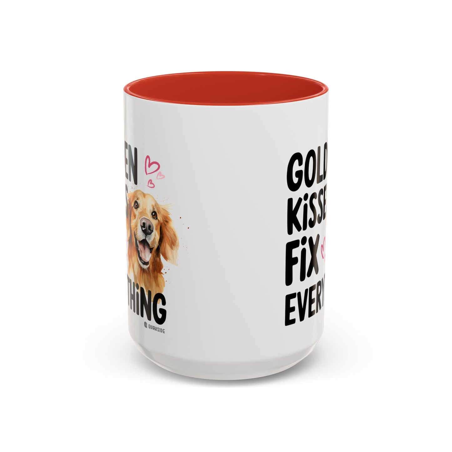 Golden Kisses Fix Everything Mug, Dog Lover Gift, Pet Owner Coffee Cup, Cute Animal Lover Mug, Fun Pet Quote Mug