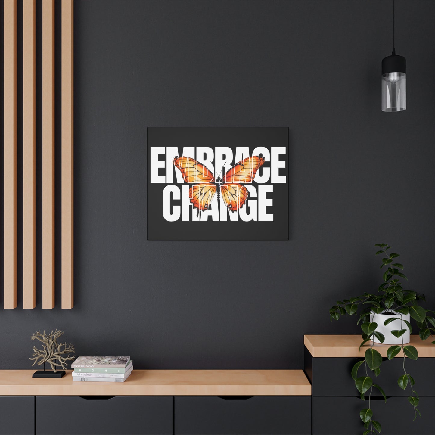 Butterfly Embrace Change Canvas Art, Motivational Wall Decor, Inspirational Gift for Home, Office, Art Print for Transformation