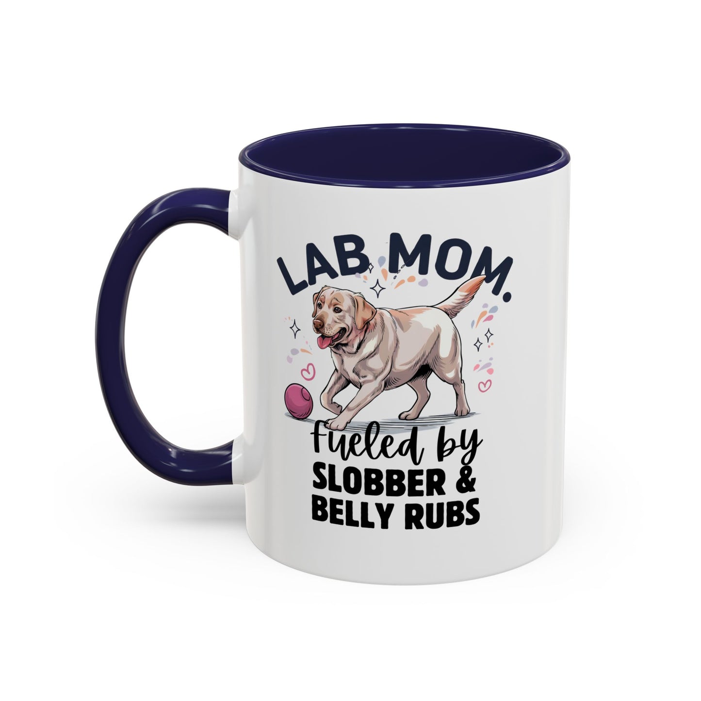 Lab Mom Coffee Mug - Fueled by Slobber & Belly Rubs, Dog Lover Gift, Pet Owner Coffee Cup, Personalized Dog Mom Mug, Cute Animal Mug