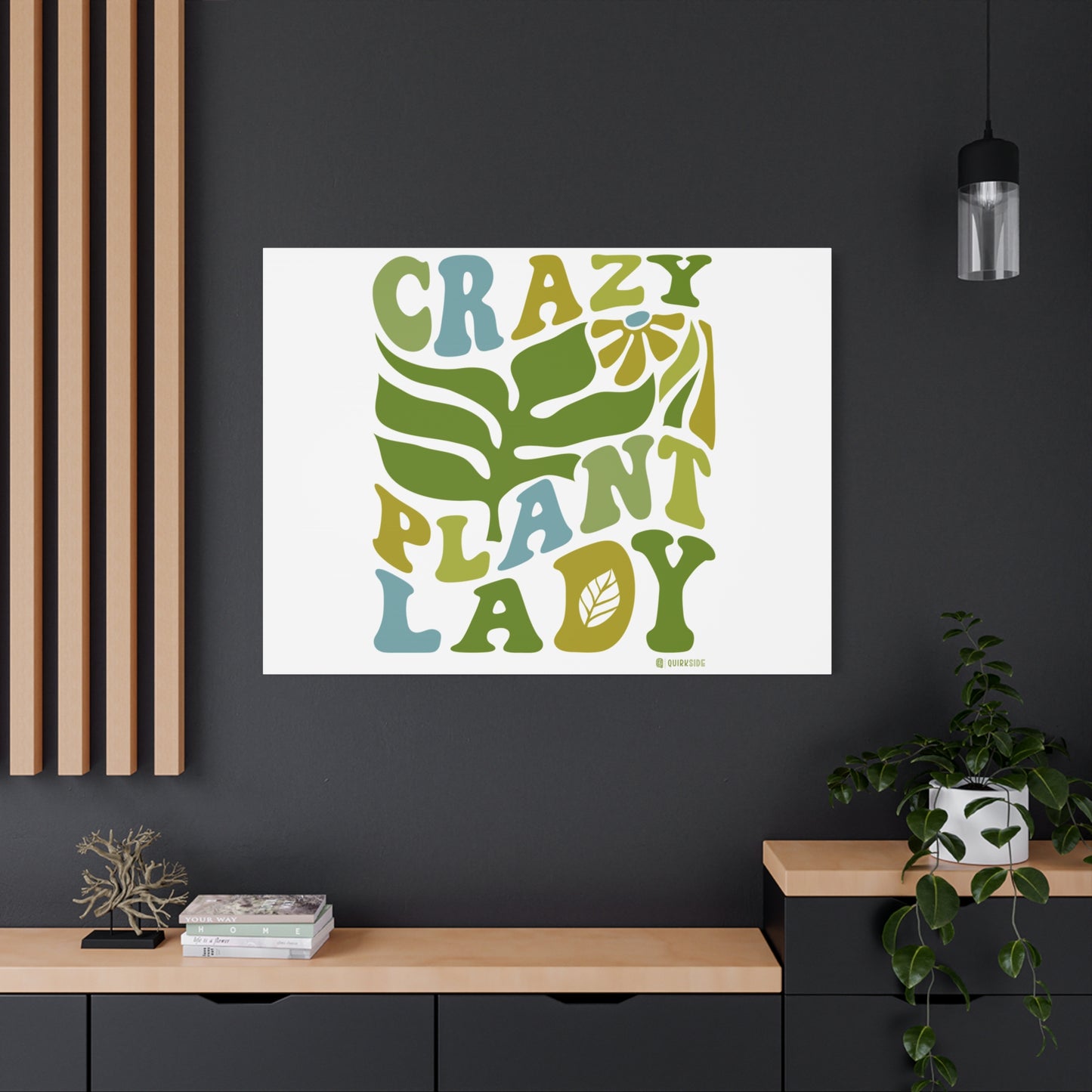 Matte Canvas Art - Crazy Plant Lady Wall Decor, Indoor Plant Lover Gift, Boho Home Accessories, Greenery Wall Art, Housewarming Present