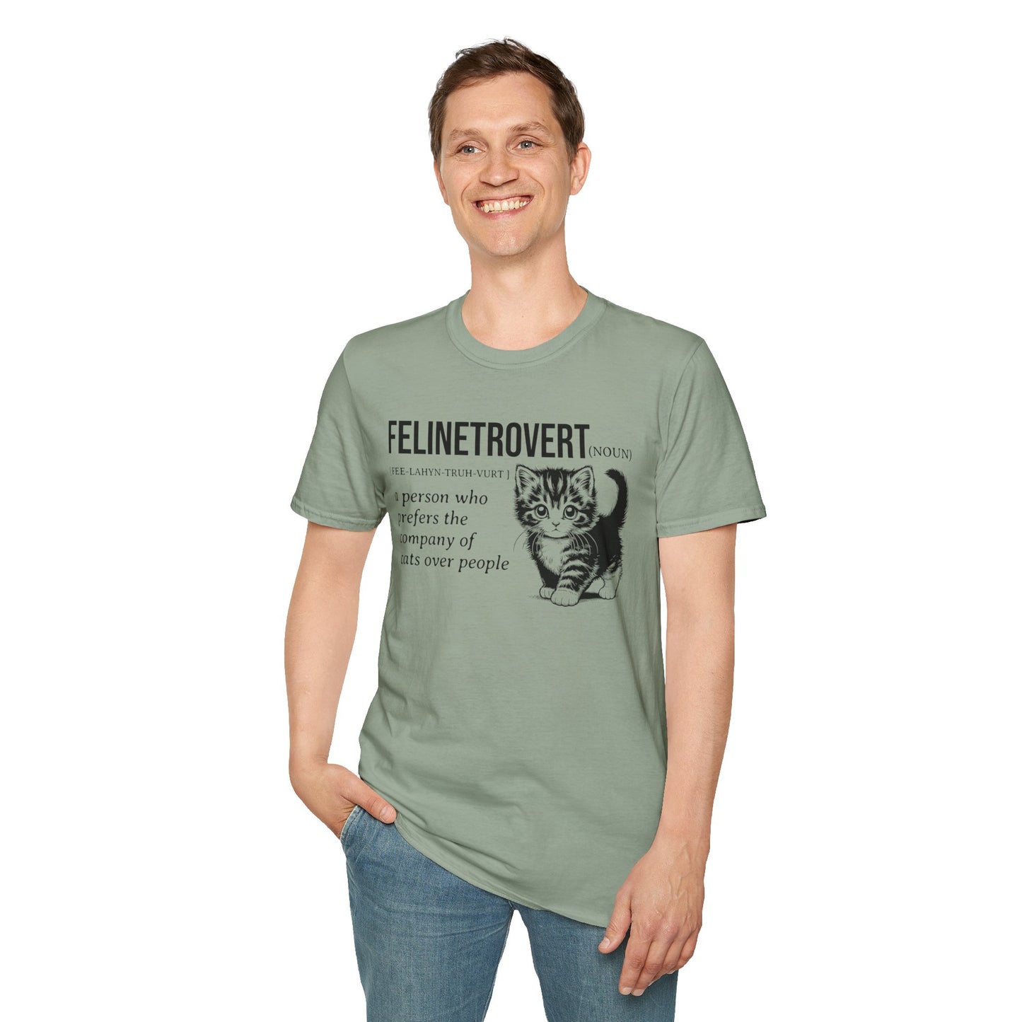 Cat Lover's Softstyle T-Shirt - Comfortable Tee for Feline Enthusiasts, Kitty Print Shirt, Animal Graphic Top, Cute Kitten T-Shirt, Pet - Quirkside Creations
