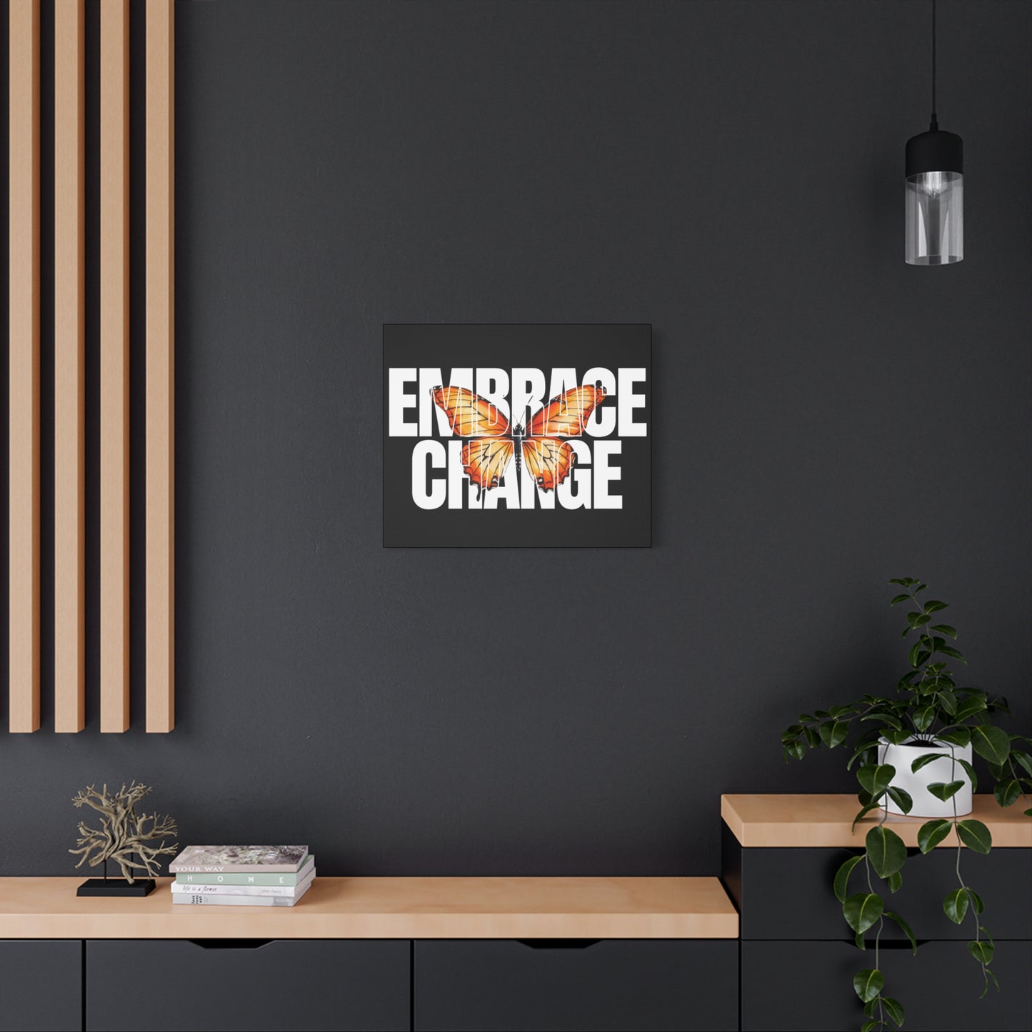 Butterfly Embrace Change Canvas Art, Motivational Wall Decor, Inspirational Gift for Home, Office, Art Print for Transformation