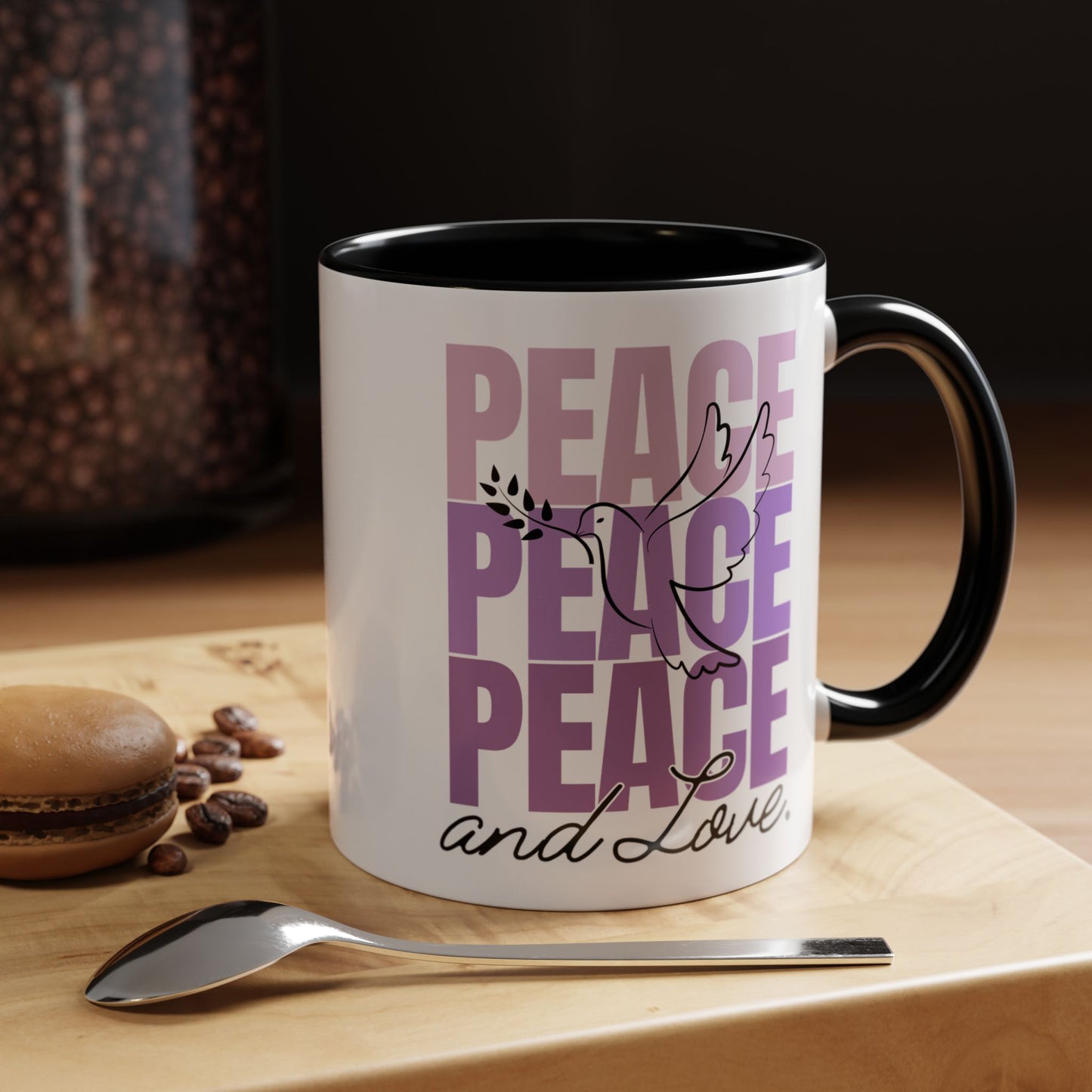 Peace and Love Accent Mug