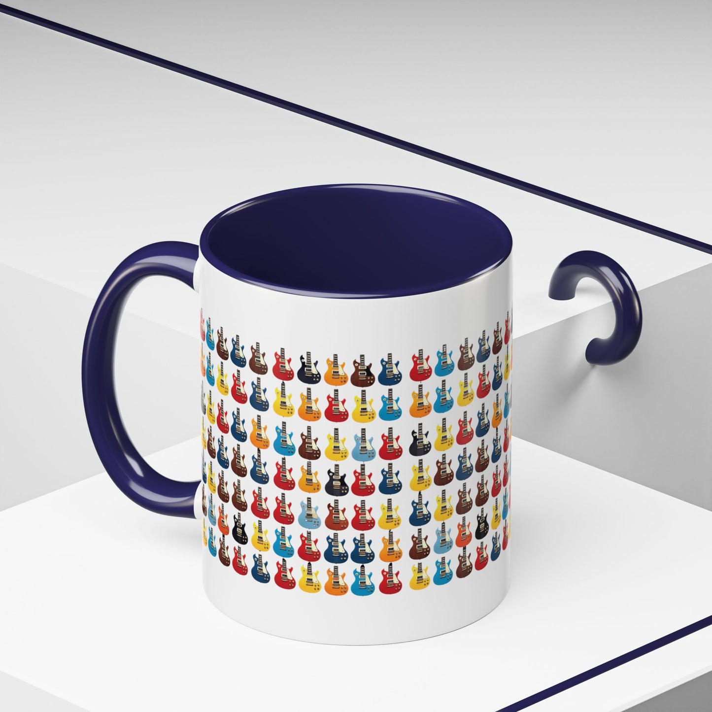 Coffee Mug - Wall of Guitars Design - Music Lover Gift