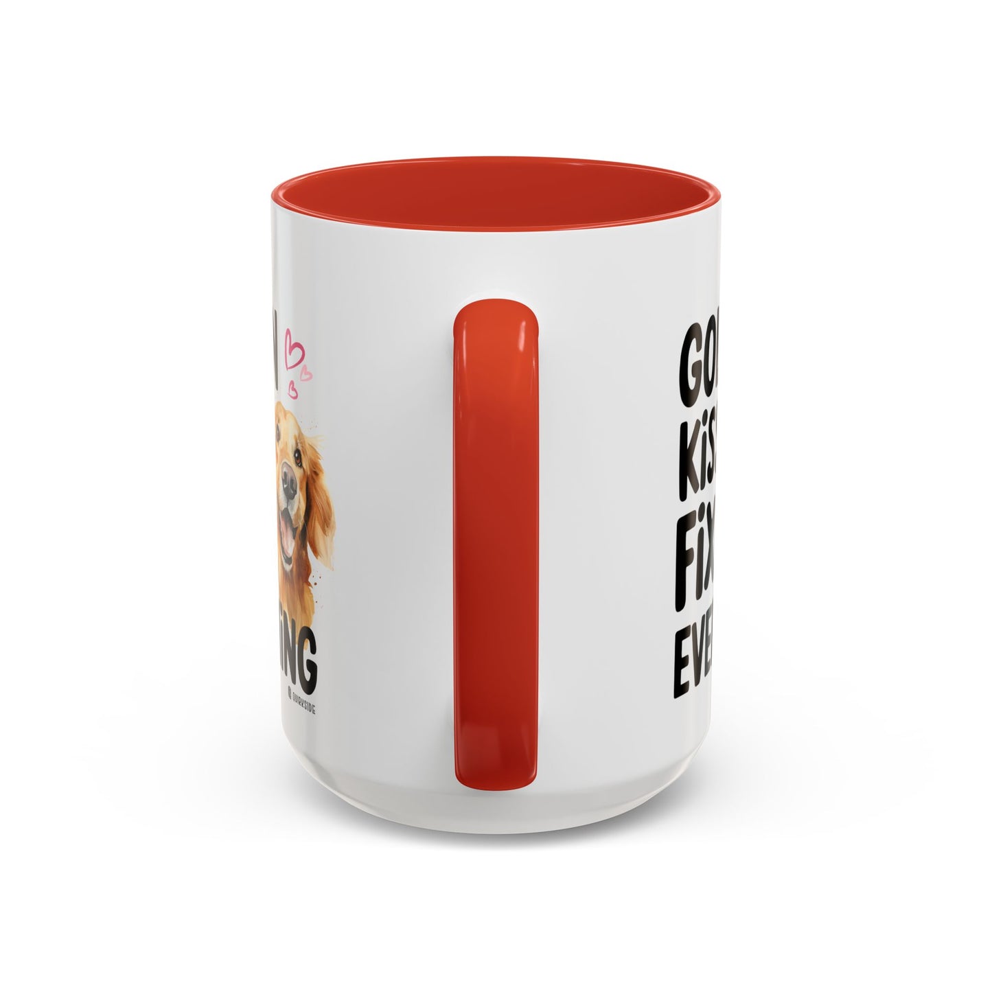 Golden Kisses Fix Everything Mug, Dog Lover Gift, Pet Owner Coffee Cup, Cute Animal Lover Mug, Fun Pet Quote Mug