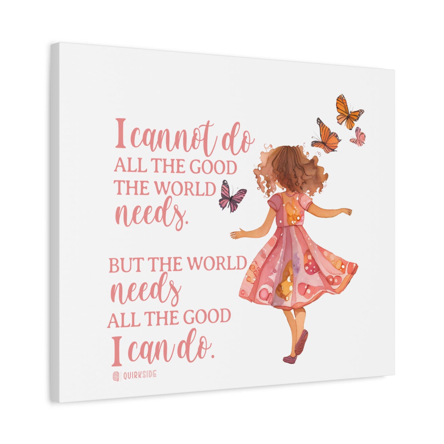 Inspirational Wall Art Canvas, Motivational Home Decor, Butterfly Quote Print, Gift for Her, Positive Vibes Wall Decor