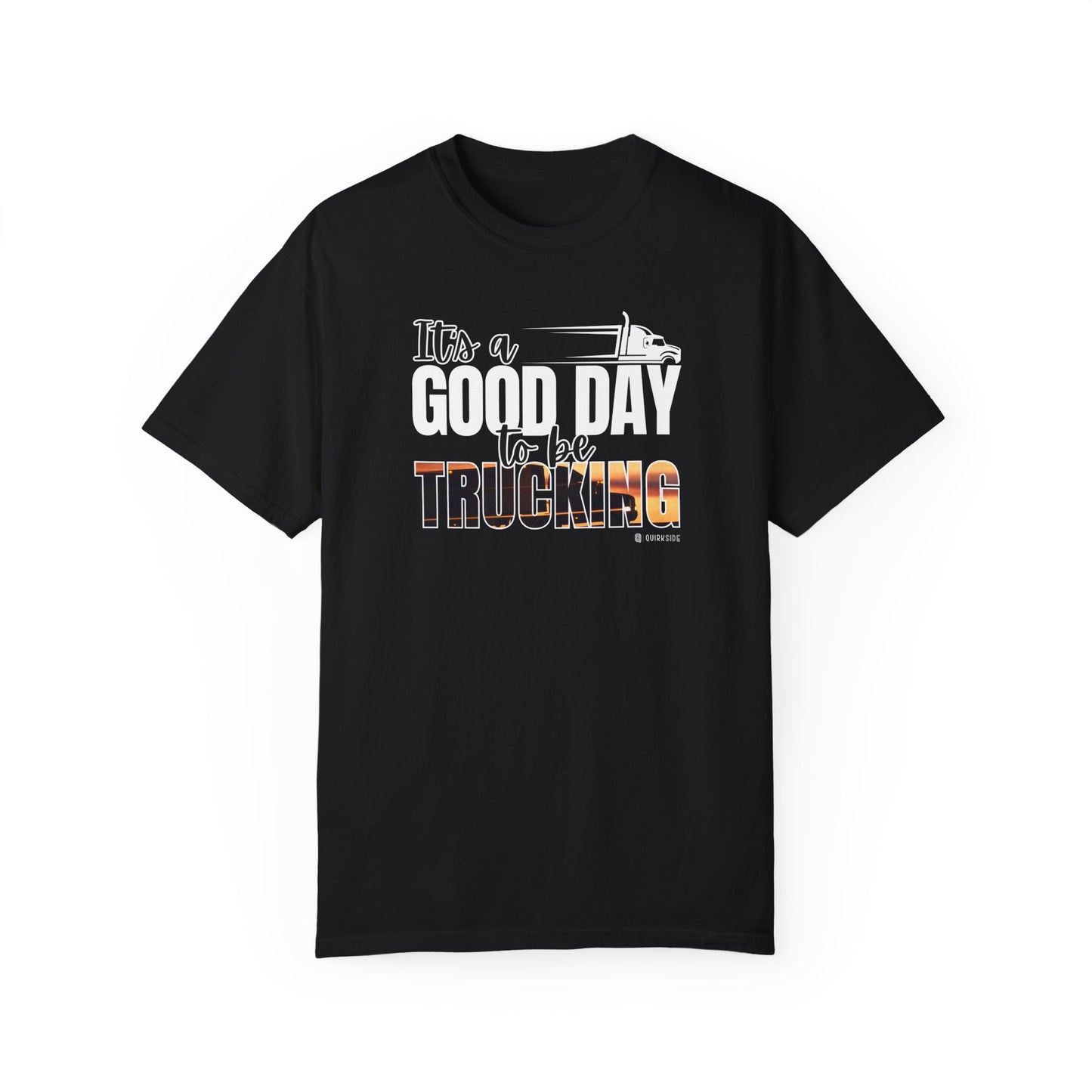 Trucking T-shirt, Truckers Tee, Highway Driver Shirt, On The Road Top, Unisex Tee, Comfortable Garment-Dyed Shirt
