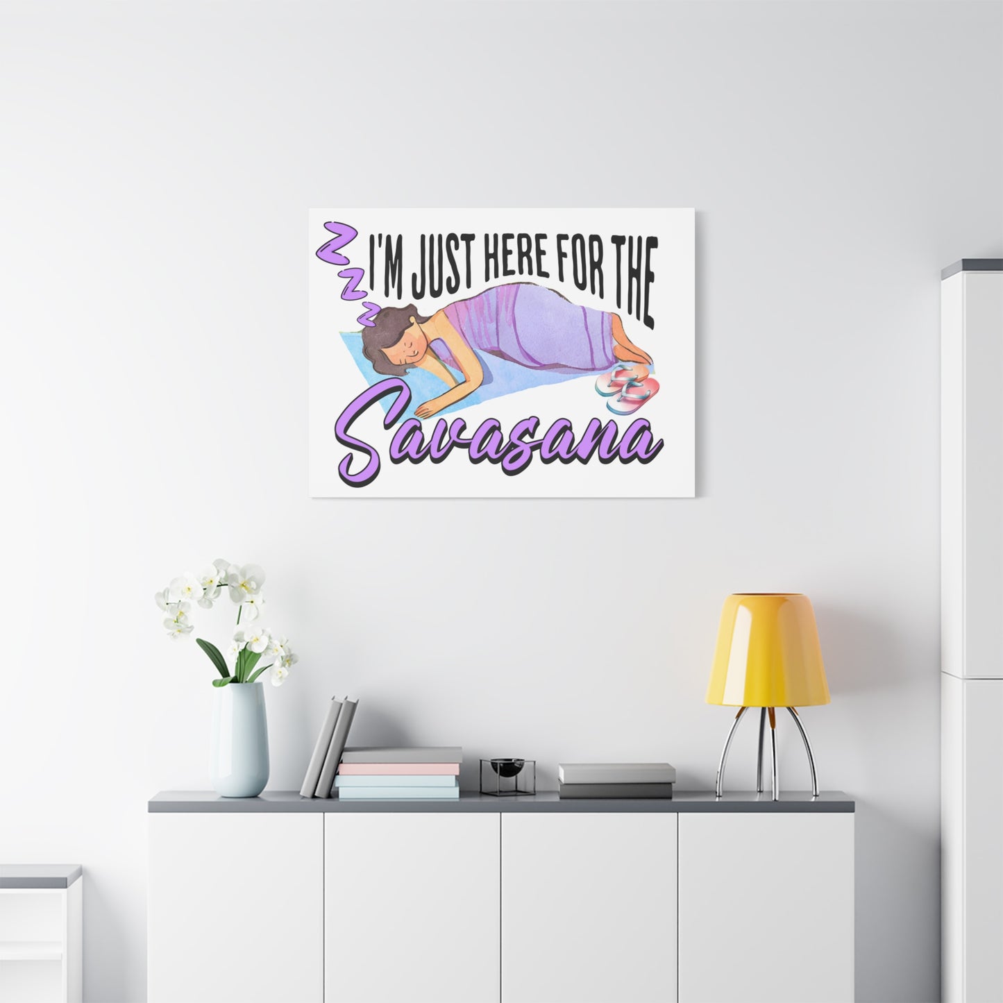Savasana Wall Art, Yoga Decor, Relaxation Canvas, Mindfulness Gift, Bedroom Art, Unique Yoga Print, Meditation Decor