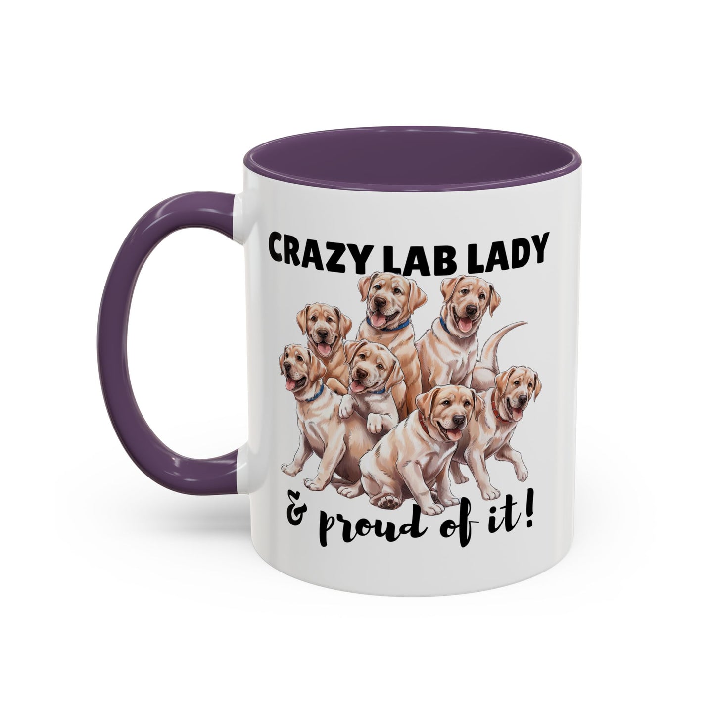 Crazy Lab Lady Coffee Mug - Dog Lover Gift, Pet Mom Mug, Funny Lab Dog Mug, Coffee Cup for Dog Owners, Animal Lover's Accessories