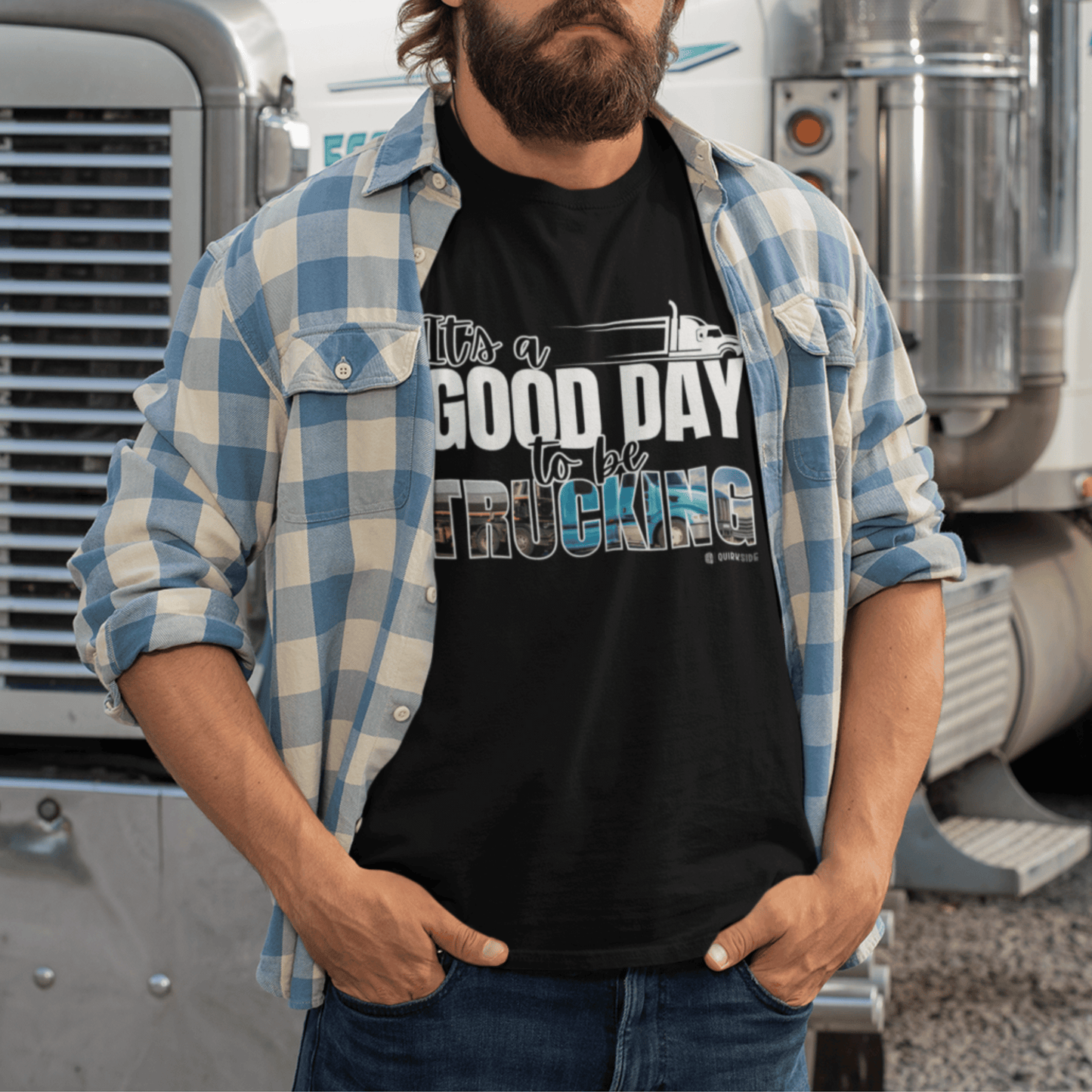 Trucking T-shirt, Truckers Tee, Highway Driver Shirt, On The Road Top, Unisex Tee, Comfortable Garment-Dyed Shirt