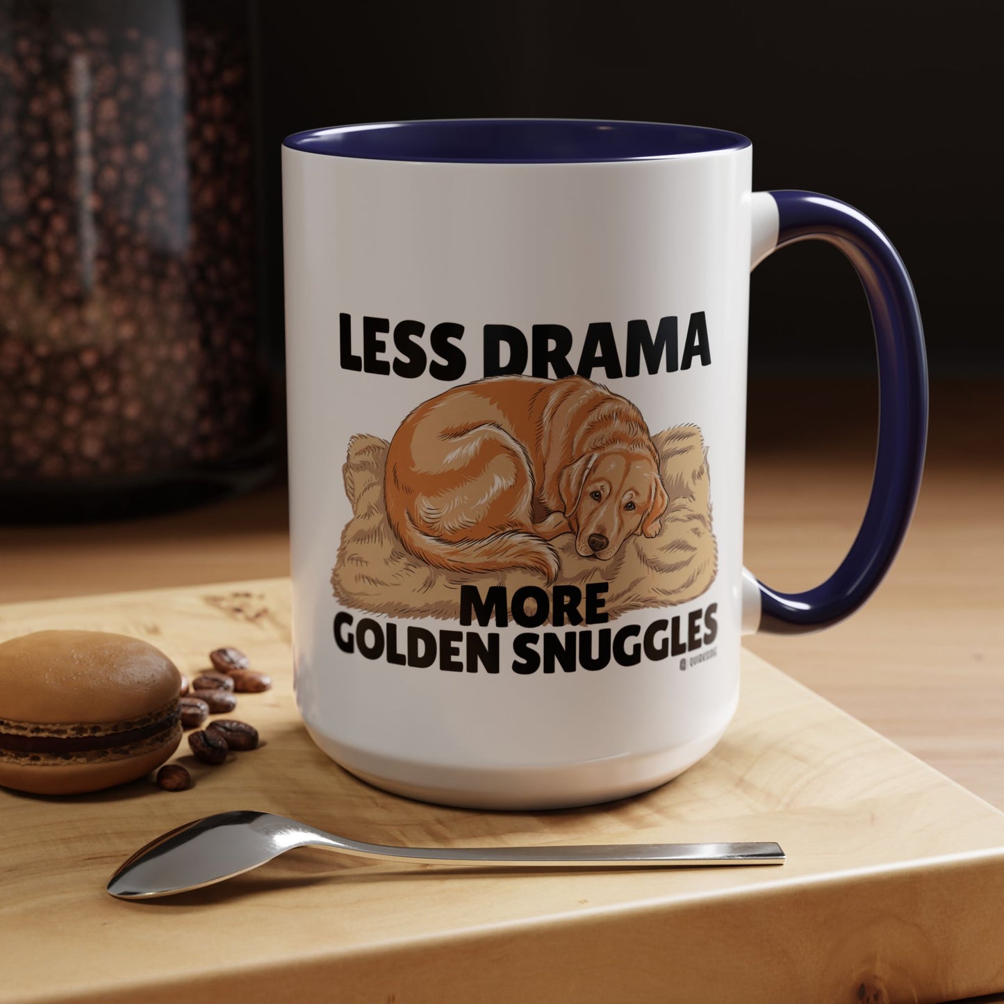 Golden Snuggles Coffee Mug - Less Drama More Snuggles, Dog Lover Gift, Perfect for Home, Funny Dog Mug, Pet Owner Treat