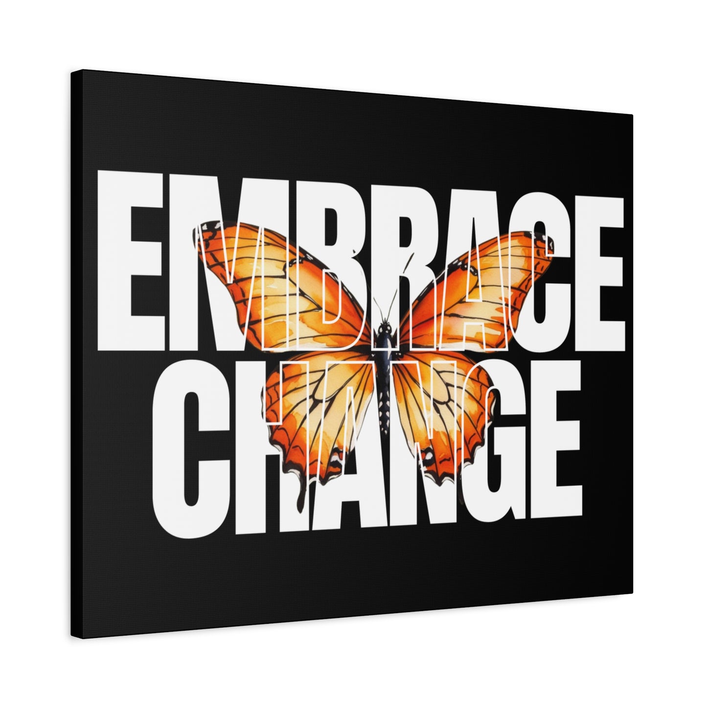 Butterfly Embrace Change Canvas Art, Motivational Wall Decor, Inspirational Gift for Home, Office, Art Print for Transformation