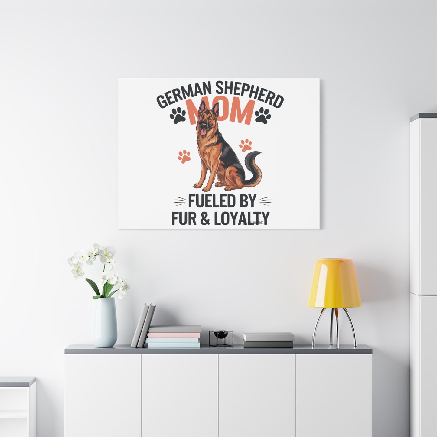German Shepherd Mom Canvas Wall Art, Dog Lover Decor, Pet Owner Gift, Home Sweet Home Art, Animal Lover Wall Decor