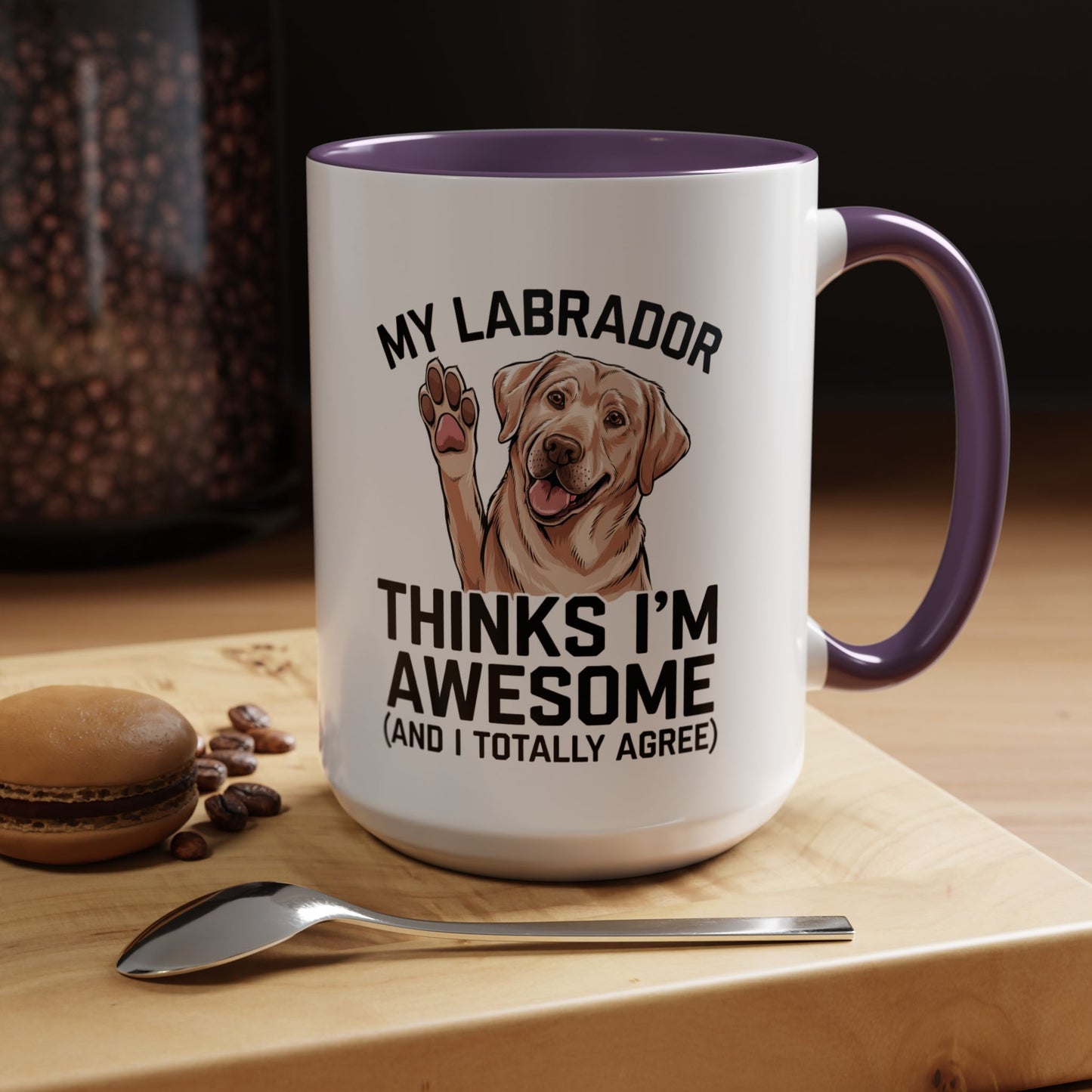 Labrador Coffee Mug – My Labrador Thinks I'm Awesome (Unique Gift for Dog Lovers, Pet Owners, Fun Coffee Cup)