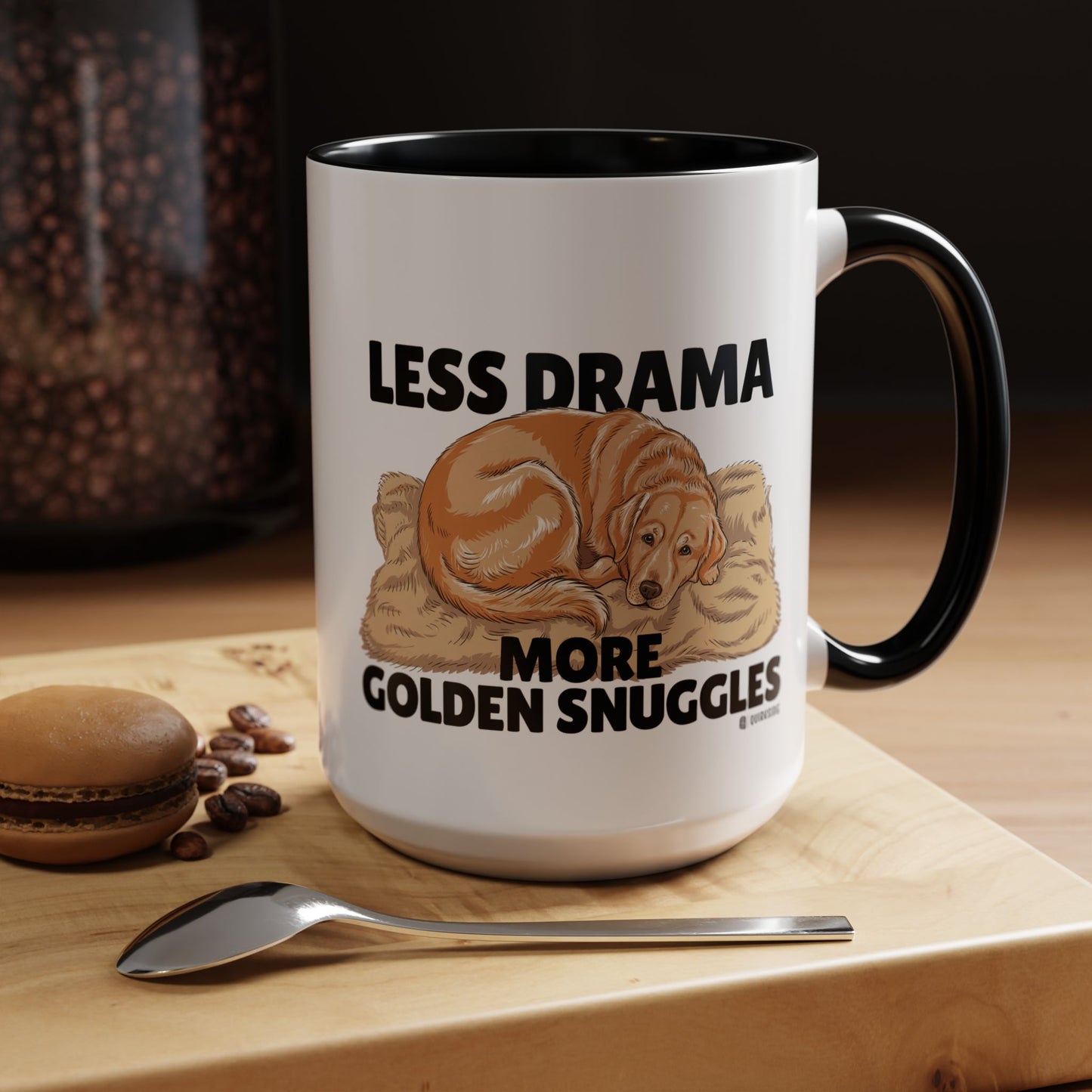 Golden Snuggles Coffee Mug - Less Drama More Snuggles, Dog Lover Gift, Perfect for Home, Funny Dog Mug, Pet Owner Treat