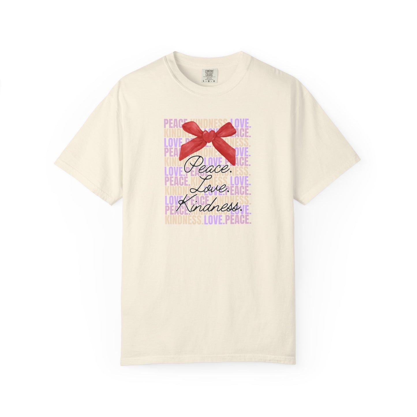 Peaceful Vibes Unisex T-shirt, Kindness Love Tee, Inspirational Shirt, Positivity Apparel, Comfortable Garment-Dyed Top