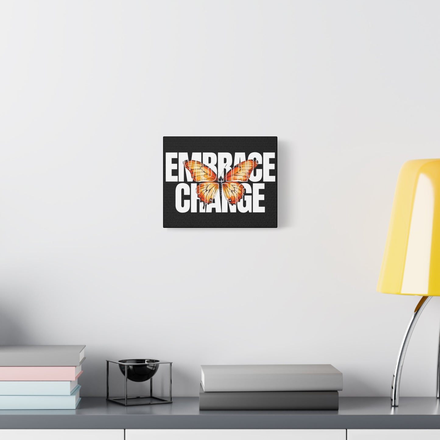 Butterfly Embrace Change Canvas Art, Motivational Wall Decor, Inspirational Gift for Home, Office, Art Print for Transformation
