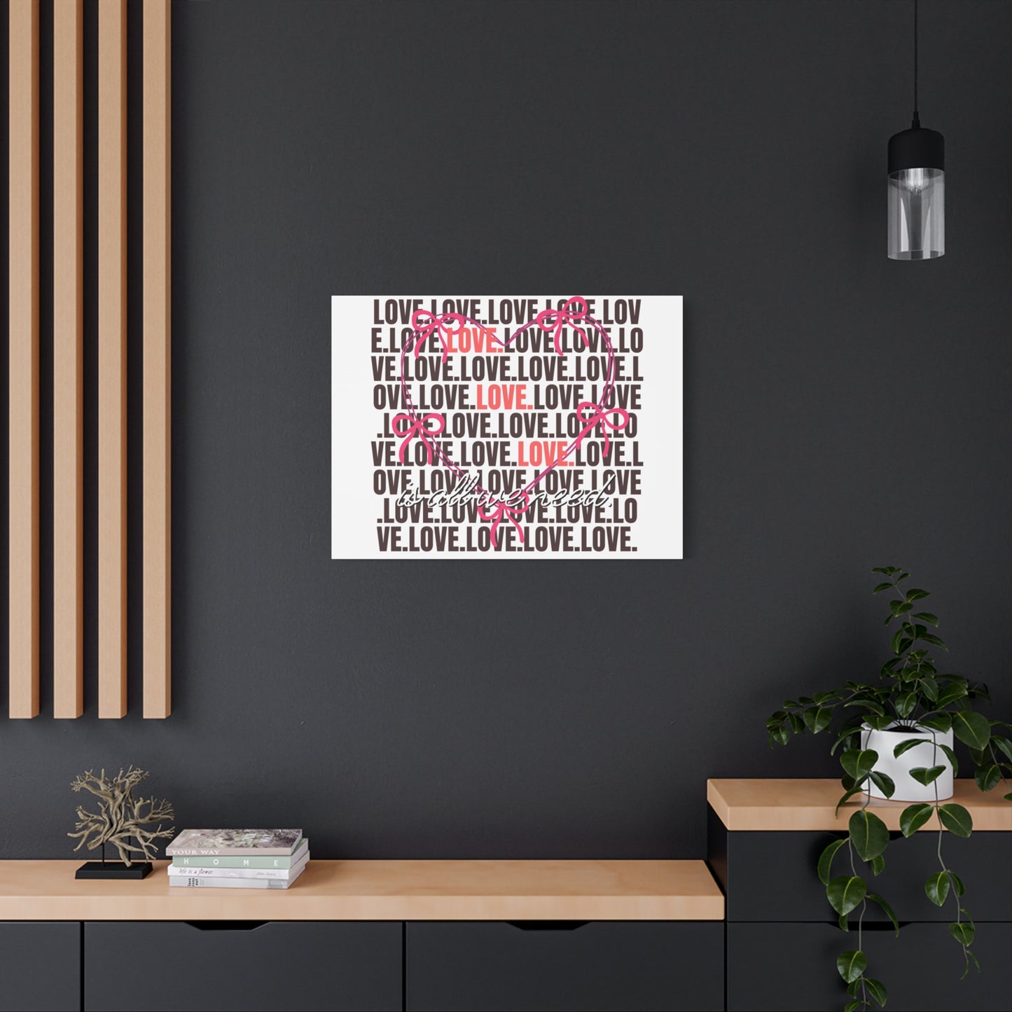 Love-Themed Canvas Art, Heart Wall Decor, Valentine's Gift, Romantic Home Decor, Engagement Present