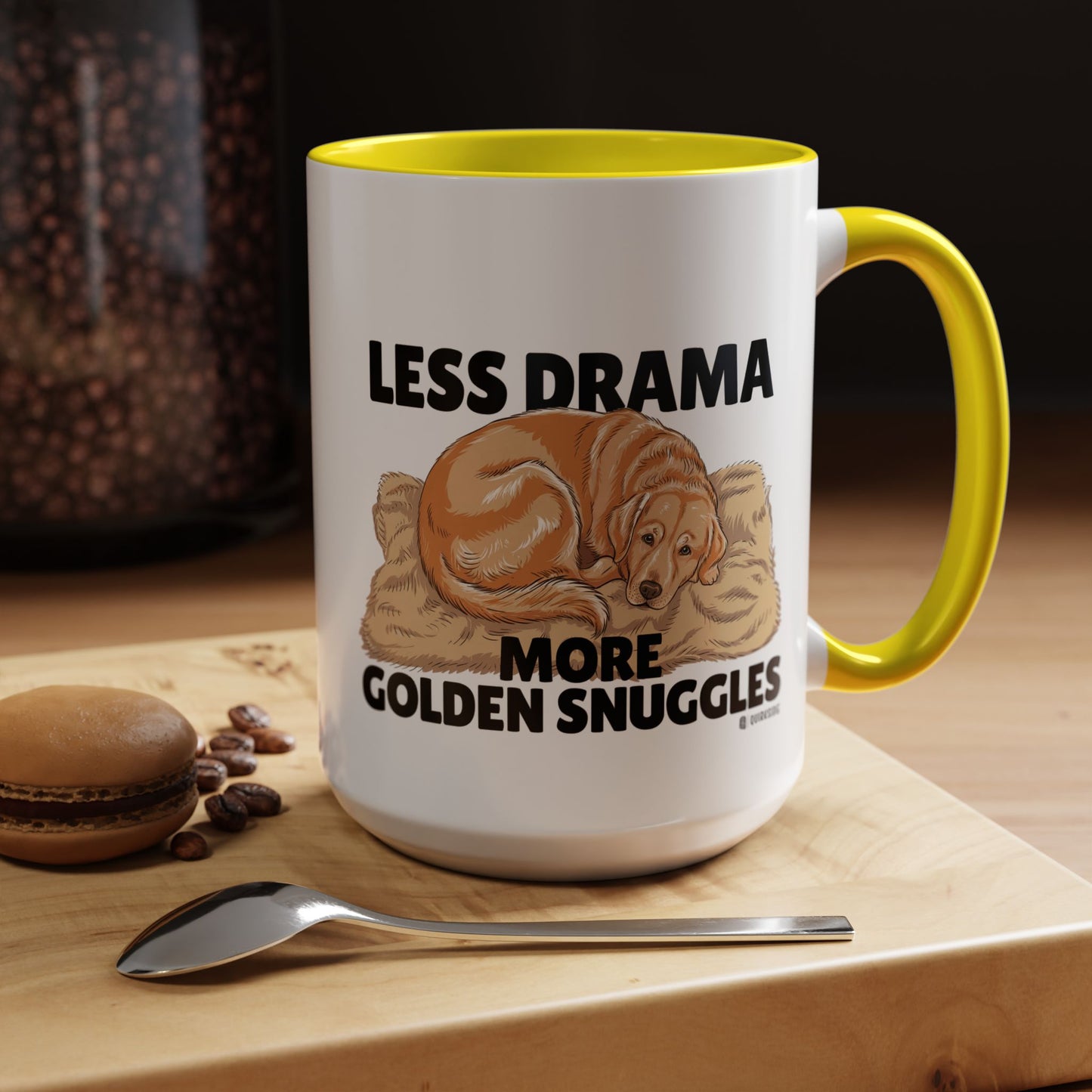 Golden Snuggles Coffee Mug - Less Drama More Snuggles, Dog Lover Gift, Perfect for Home, Funny Dog Mug, Pet Owner Treat