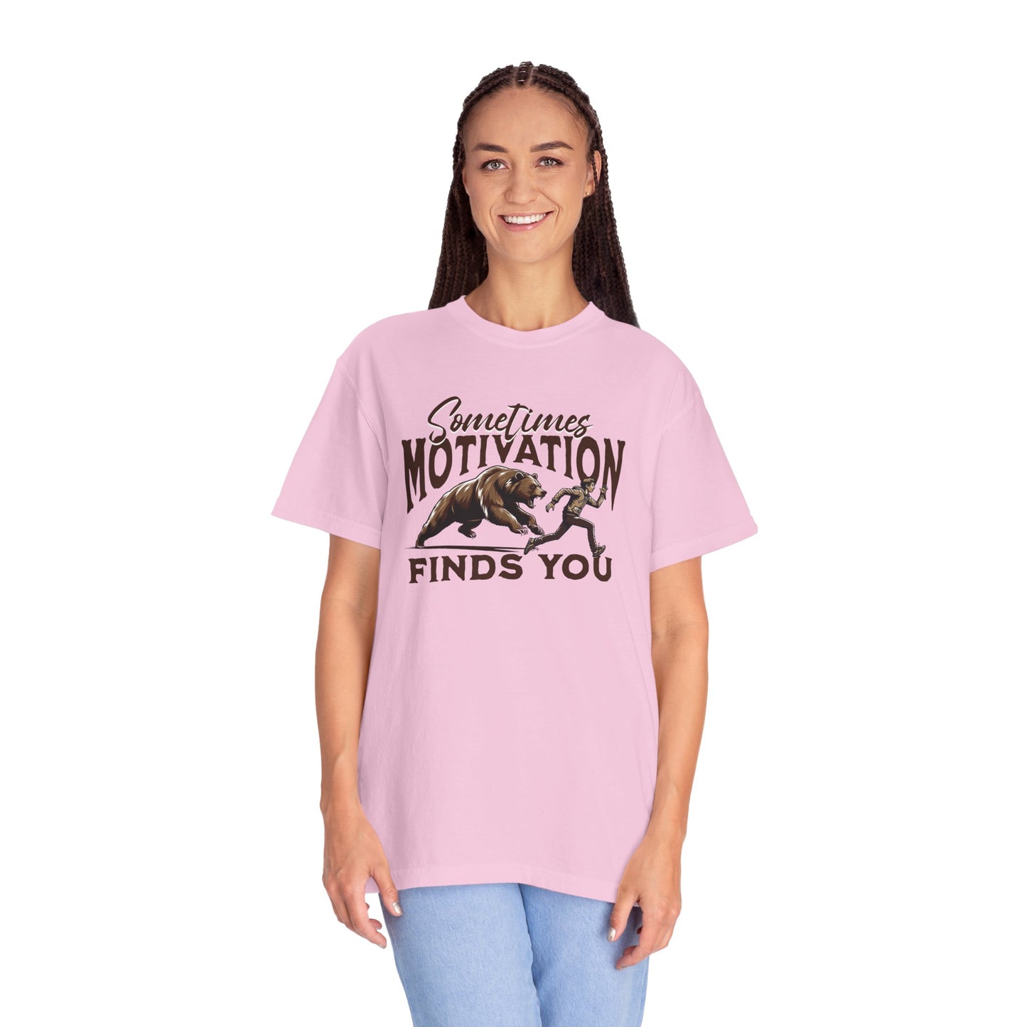 Funny Running Motivation Unisex T-shirt, Bear Chasing Humor Tee, Workout Inspiration Shirt, Fitness Apparel, Running Gift - Quirkside Creations