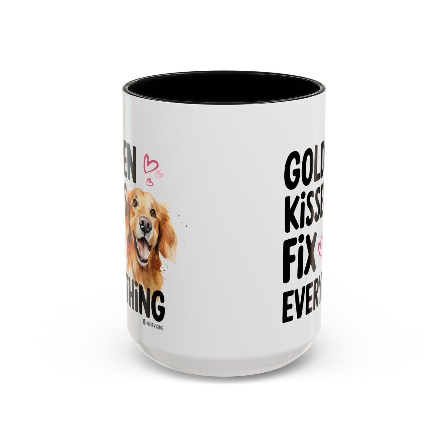Golden Kisses Fix Everything Mug, Dog Lover Gift, Pet Owner Coffee Cup, Cute Animal Lover Mug, Fun Pet Quote Mug