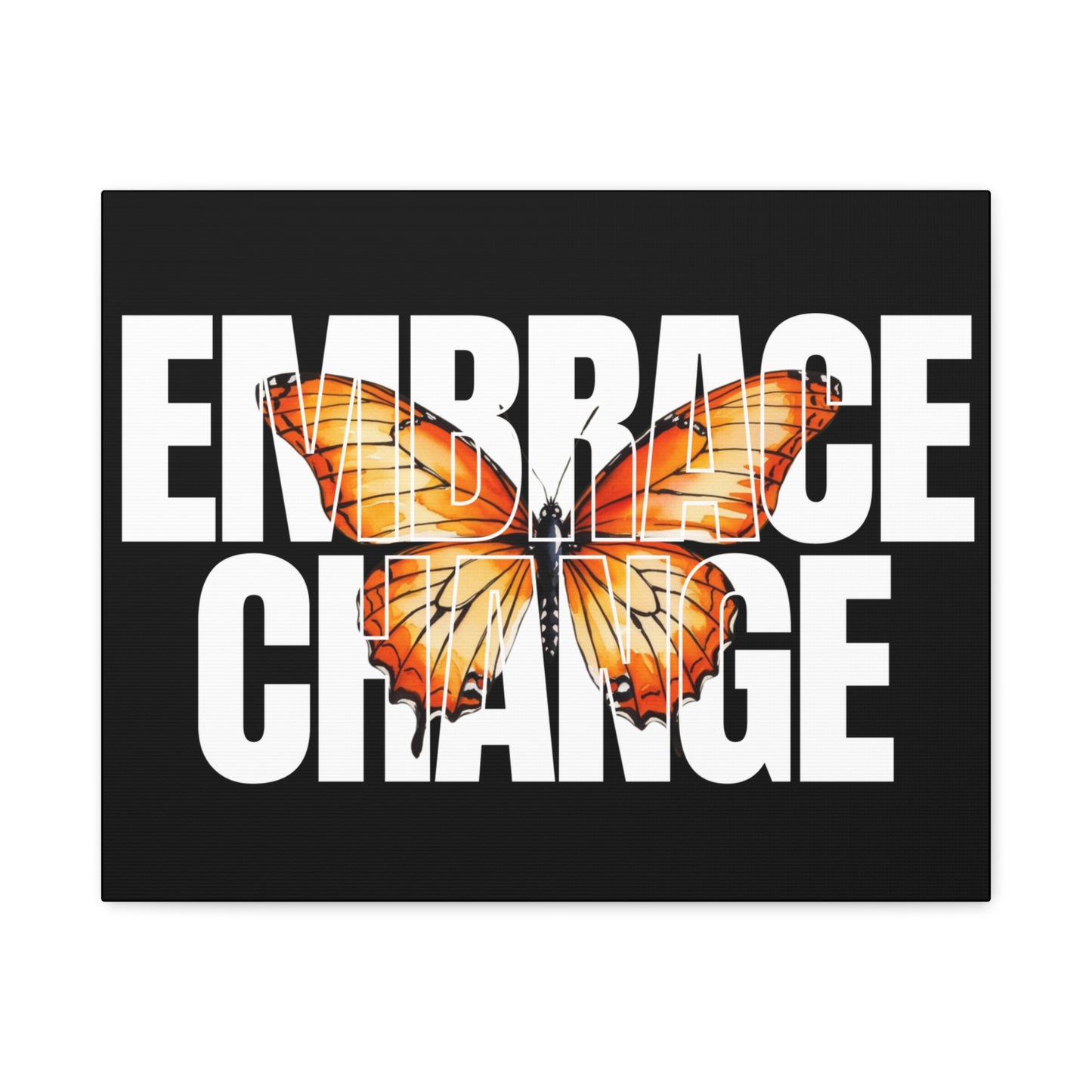 Butterfly Embrace Change Canvas Art, Motivational Wall Decor, Inspirational Gift for Home, Office, Art Print for Transformation