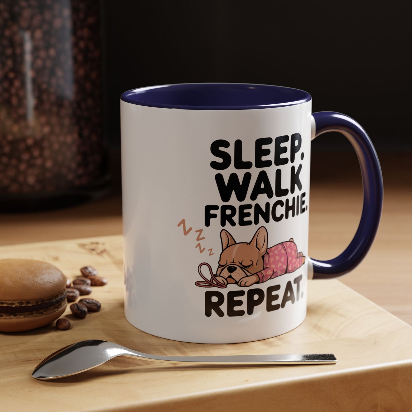 French Bulldog Coffee Mug with Cute Sleepy Design, Dog Lover Gift, Humorous Mug, Pet Owner Essentials, Frenchie Appreciation