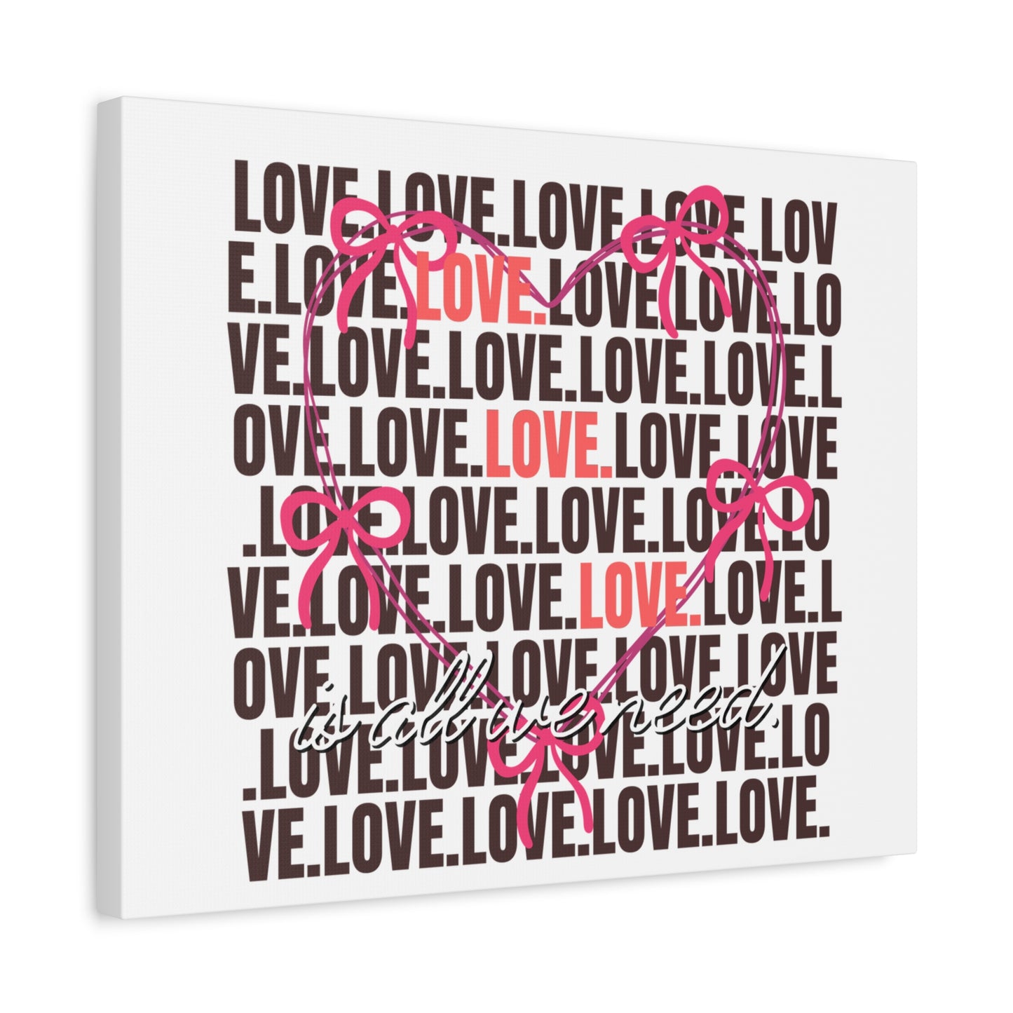 Love-Themed Canvas Art, Heart Wall Decor, Valentine's Gift, Romantic Home Decor, Engagement Present