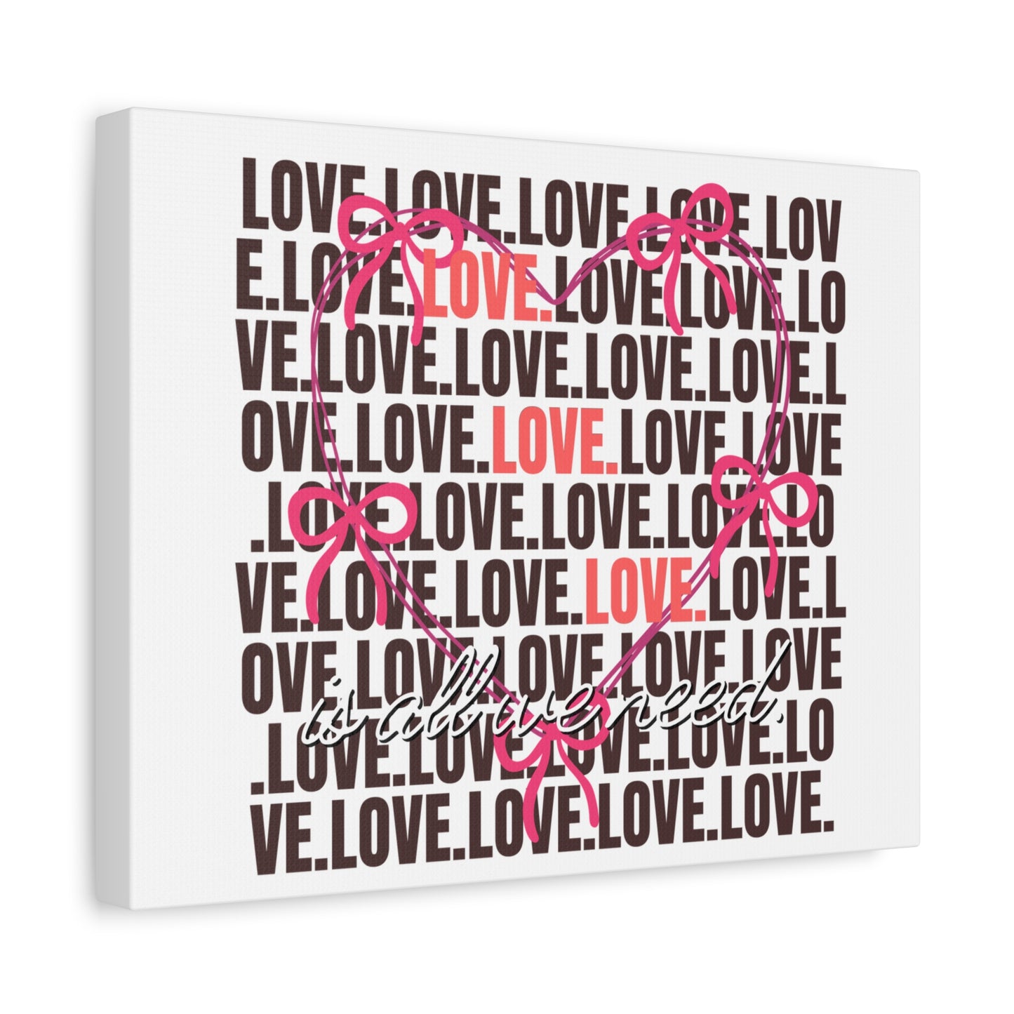 Love-Themed Canvas Art, Heart Wall Decor, Valentine's Gift, Romantic Home Decor, Engagement Present