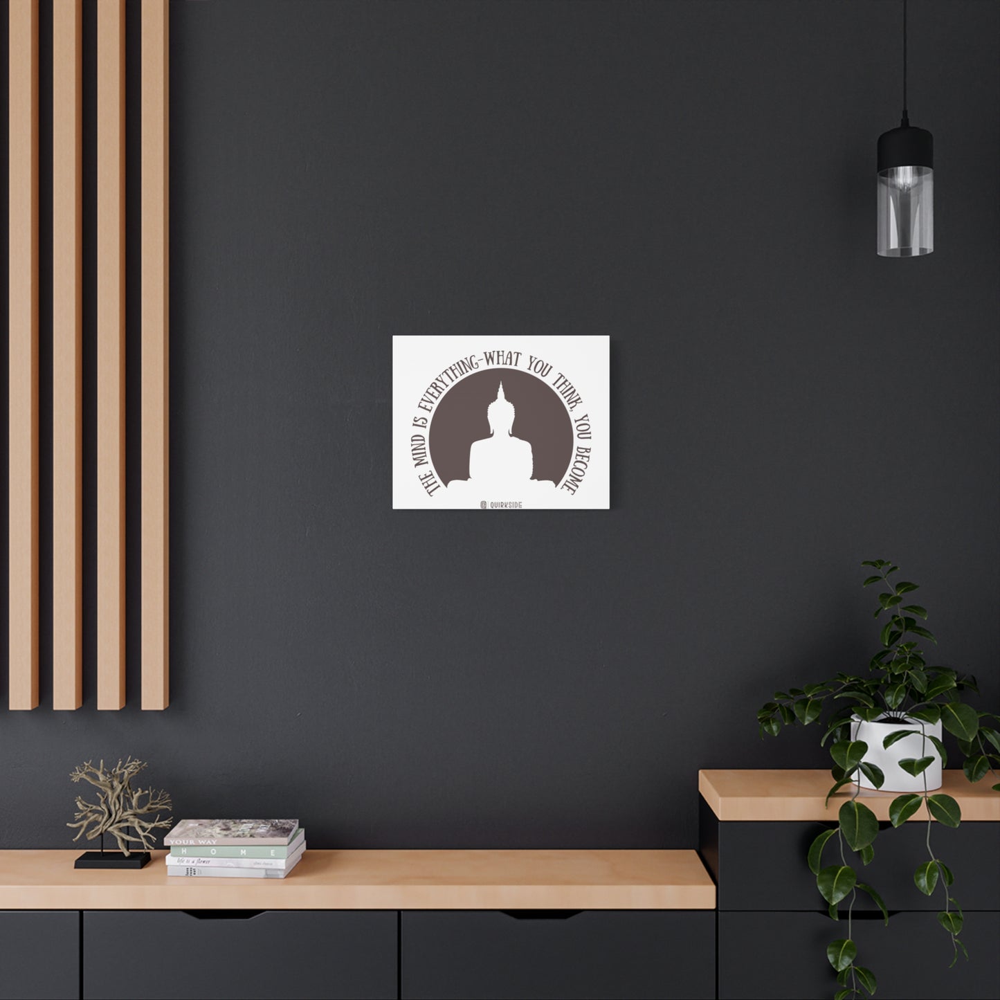 Mindfulness Buddha Canvas Art, Inspirational Wall Decor, Meditation Quote Print, Zen Home Decor, Gift for Yogis and Mindfulness Lovers