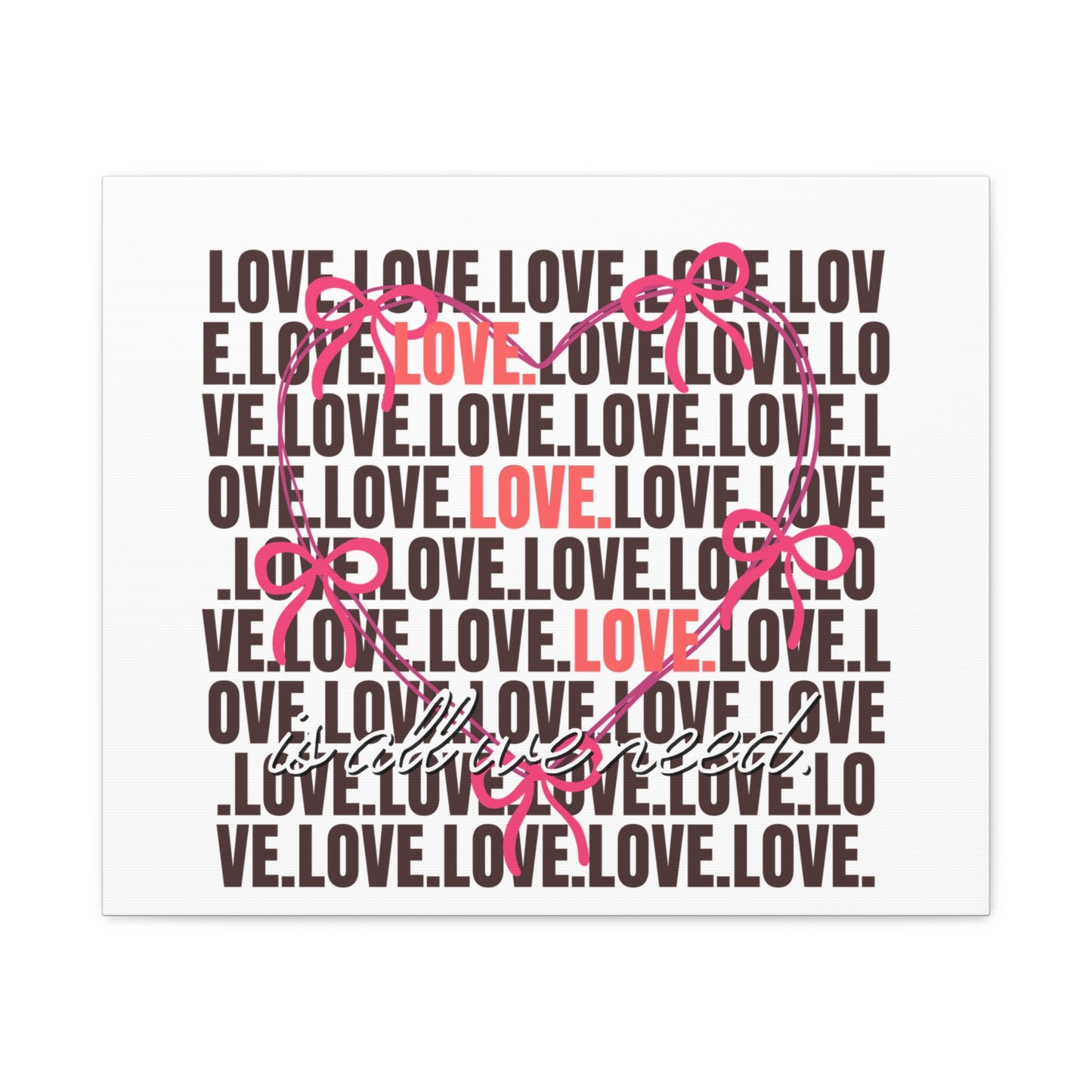 Love-Themed Canvas Art, Heart Wall Decor, Valentine's Gift, Romantic Home Decor, Engagement Present