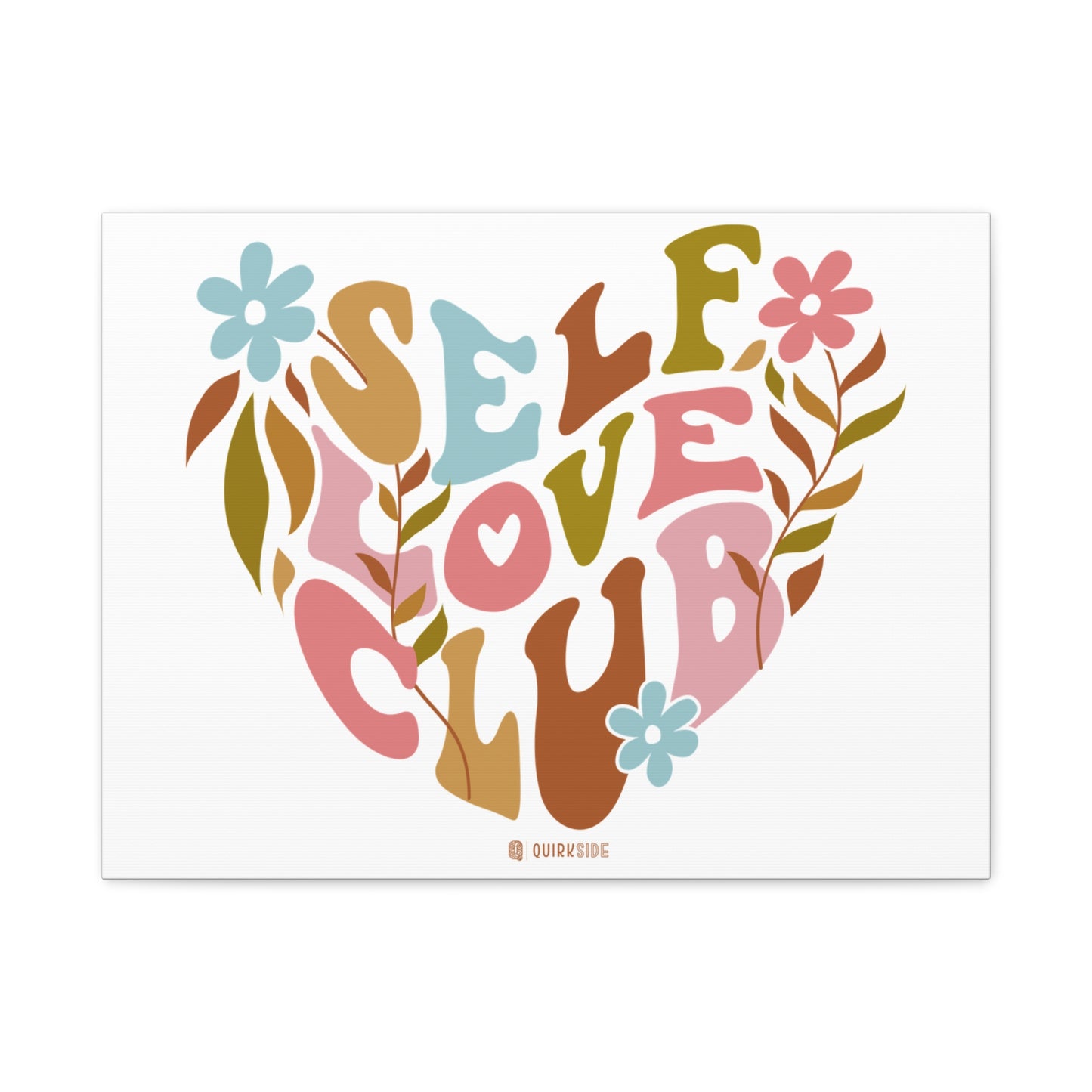 Self Love Club Canvas Art | Inspirational Wall Decor, Gift for Friends, Home and Office Decoration, Positive Vibes