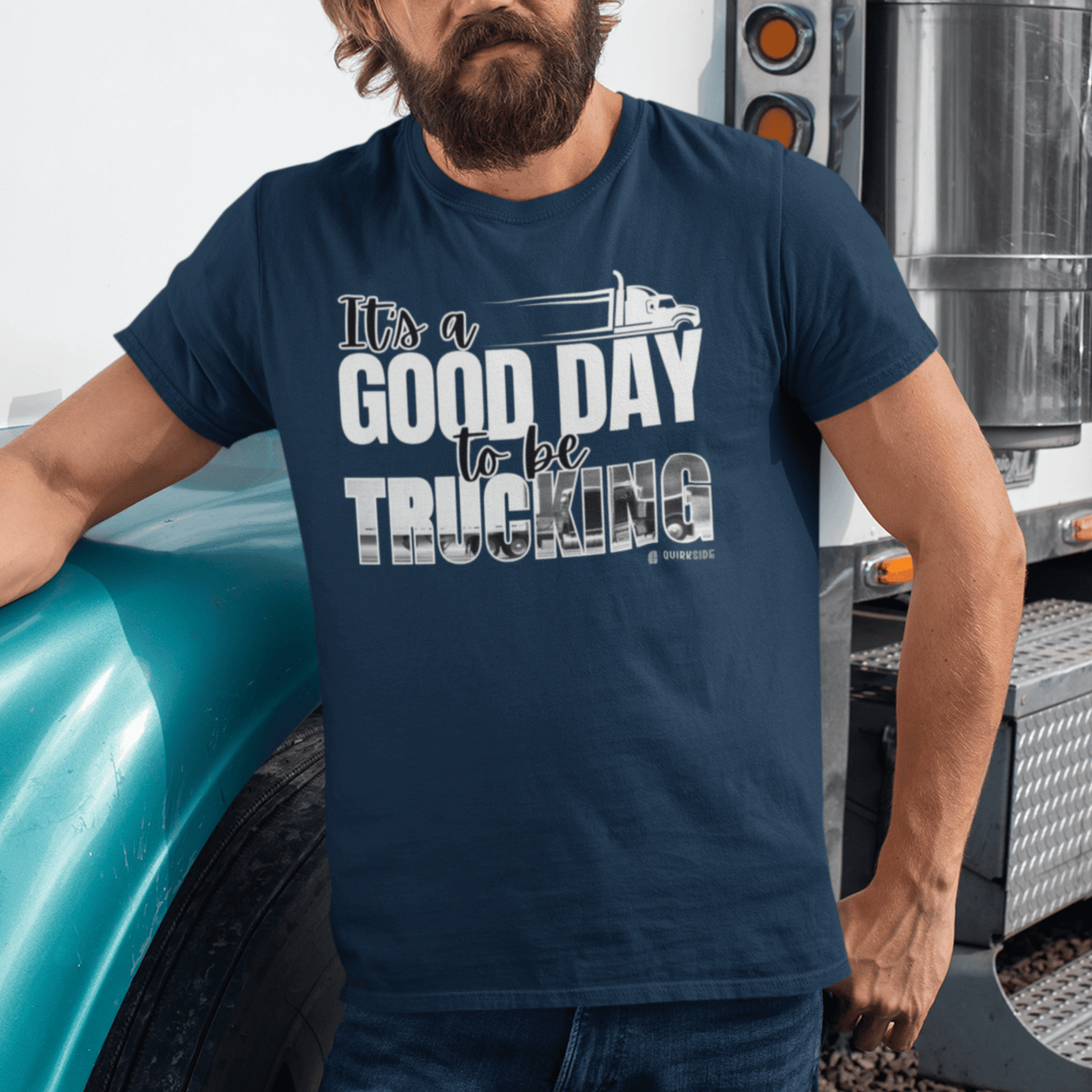 Trucking T-shirt, Truckers Tee, Highway Driver Shirt, On The Road Top, Unisex Tee, Comfortable Garment-Dyed Shirt