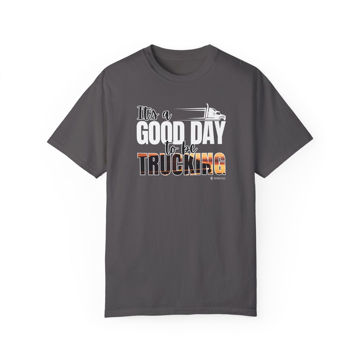 Trucking T-shirt, Truckers Tee, Highway Driver Shirt, On The Road Top, Unisex Tee, Comfortable Garment-Dyed Shirt