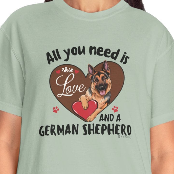 German Shepherd Dog Lover Unisex Garment-Dyed T-shirt, Parent Gift, Funny Dog Tee, Dog Mom Shirt, Gift for Dog Lovers