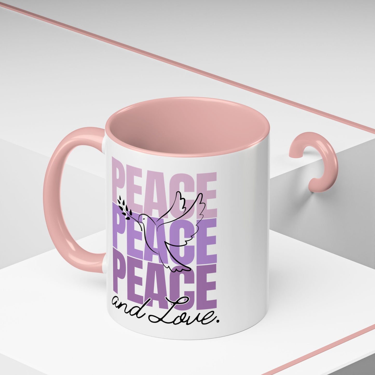 Peace and Love Accent Mug