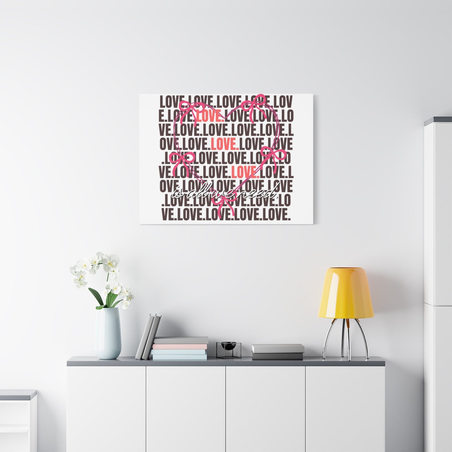 Love-Themed Canvas Art, Heart Wall Decor, Valentine's Gift, Romantic Home Decor, Engagement Present