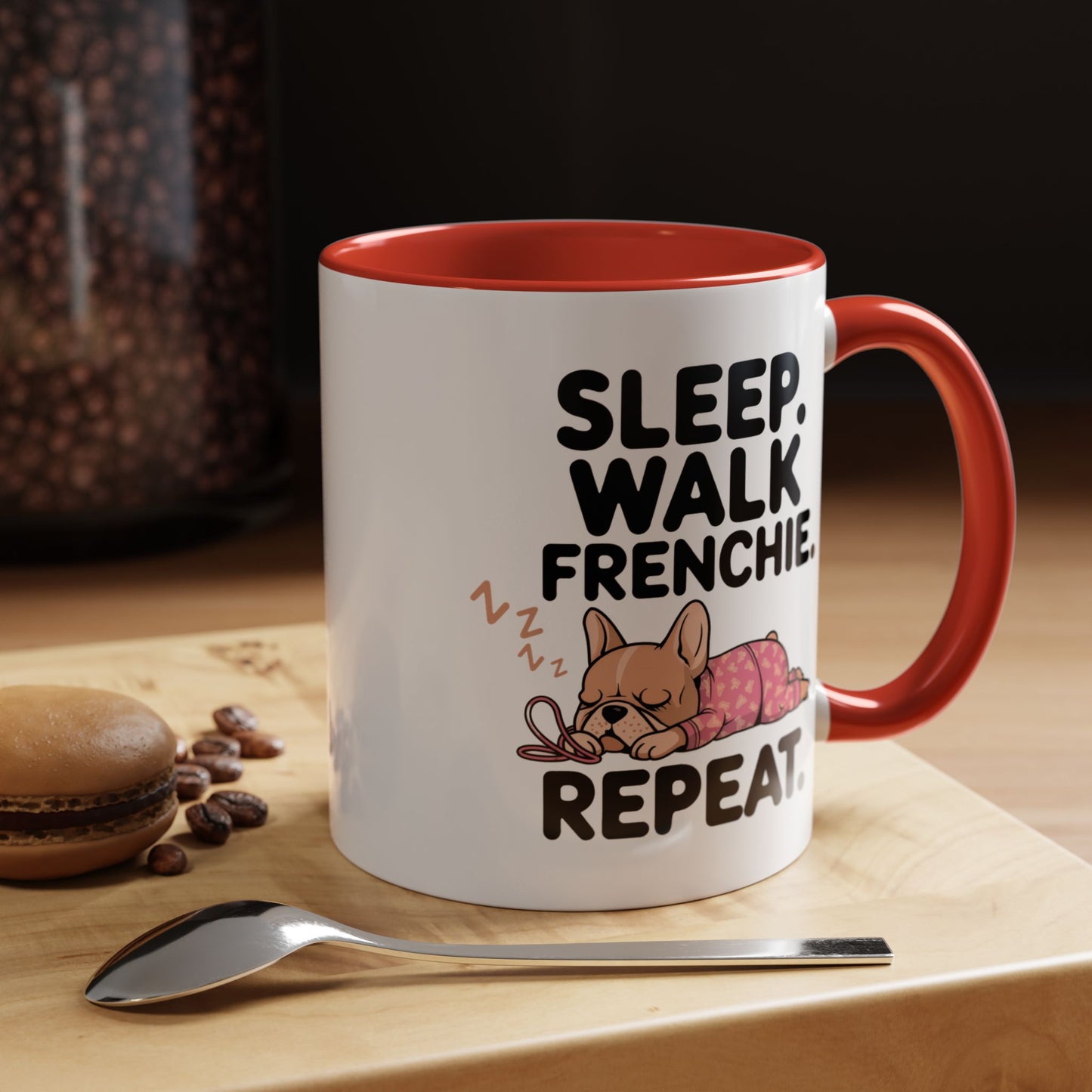 French Bulldog Coffee Mug with Cute Sleepy Design, Dog Lover Gift, Humorous Mug, Pet Owner Essentials, Frenchie Appreciation