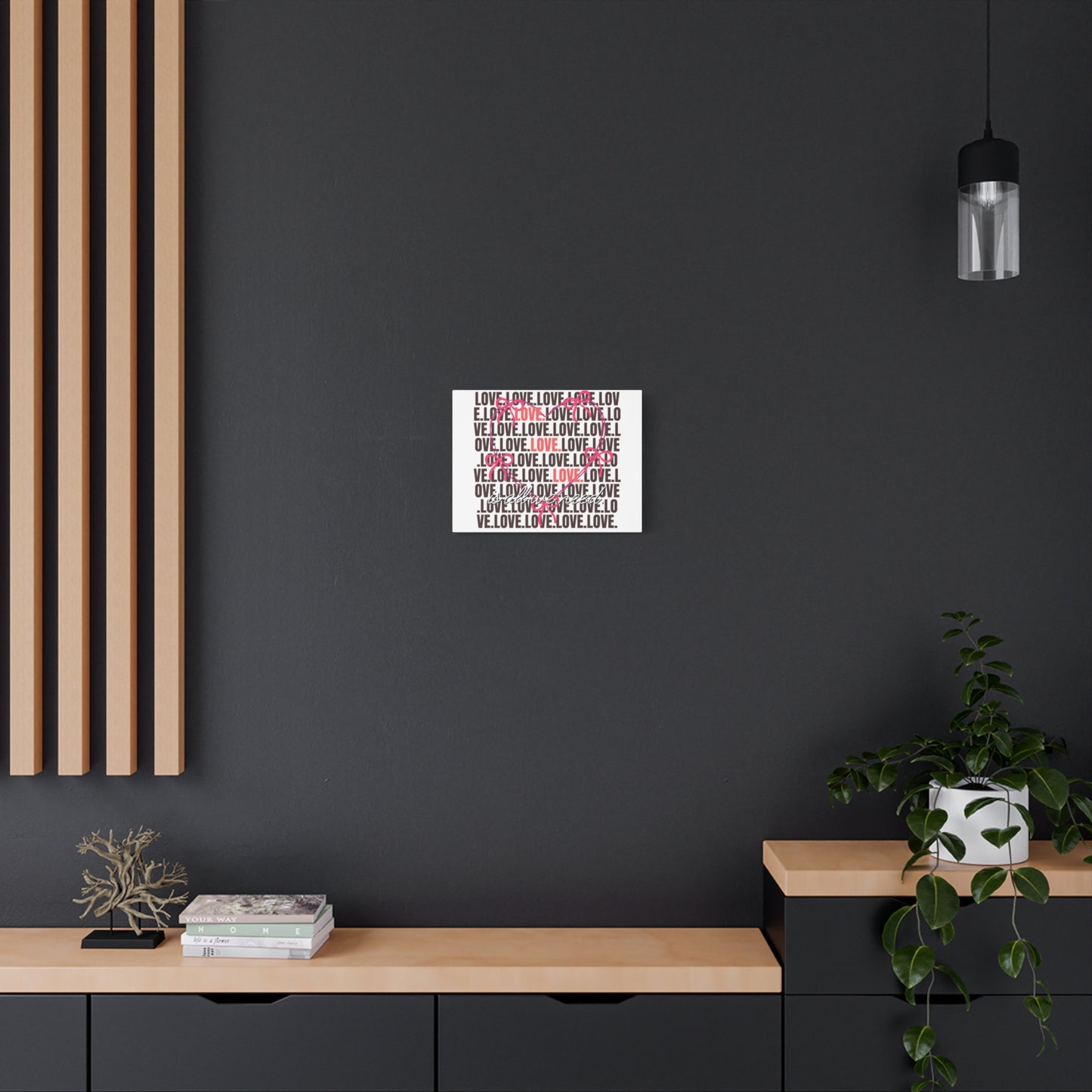 Love-Themed Canvas Art, Heart Wall Decor, Valentine's Gift, Romantic Home Decor, Engagement Present