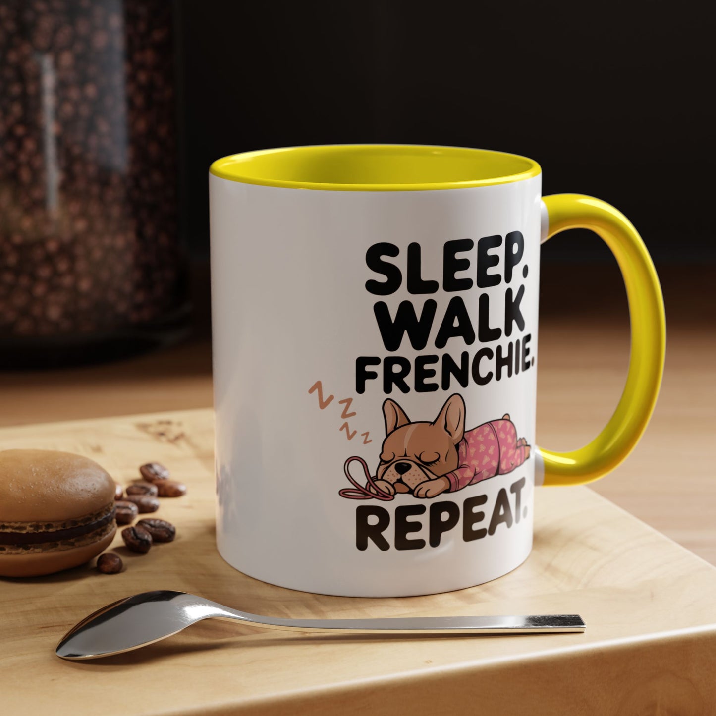 French Bulldog Coffee Mug with Cute Sleepy Design, Dog Lover Gift, Humorous Mug, Pet Owner Essentials, Frenchie Appreciation