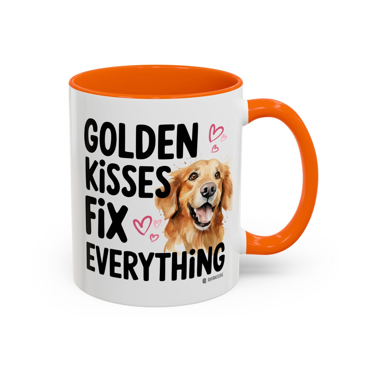 Golden Kisses Fix Everything Mug, Dog Lover Gift, Pet Owner Coffee Cup, Cute Animal Lover Mug, Fun Pet Quote Mug