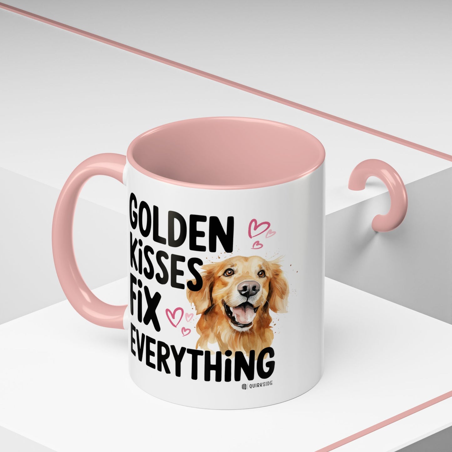 Golden Kisses Fix Everything Mug, Dog Lover Gift, Pet Owner Coffee Cup, Cute Animal Lover Mug, Fun Pet Quote Mug