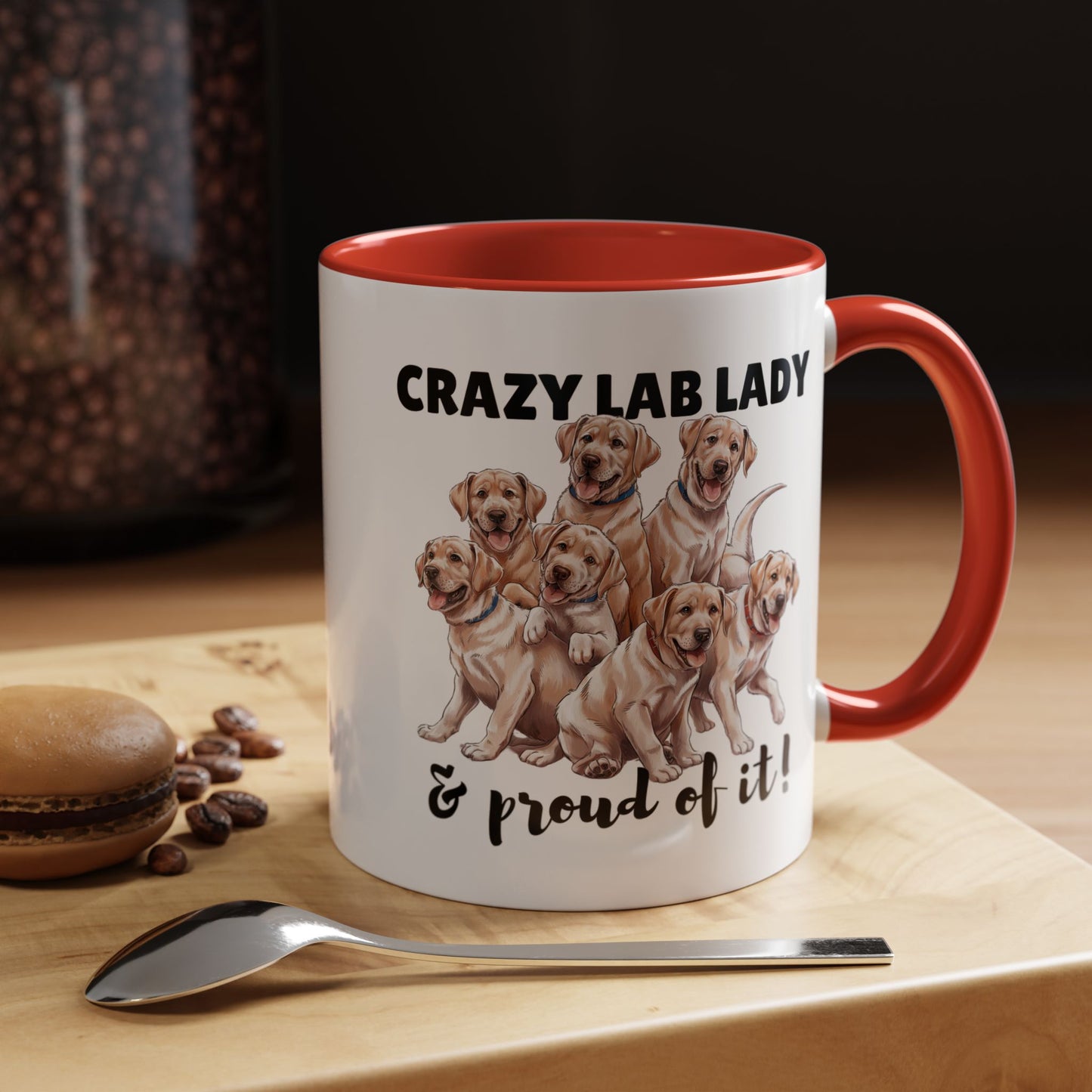 Crazy Lab Lady Coffee Mug - Dog Lover Gift, Pet Mom Mug, Funny Lab Dog Mug, Coffee Cup for Dog Owners, Animal Lover's Accessories