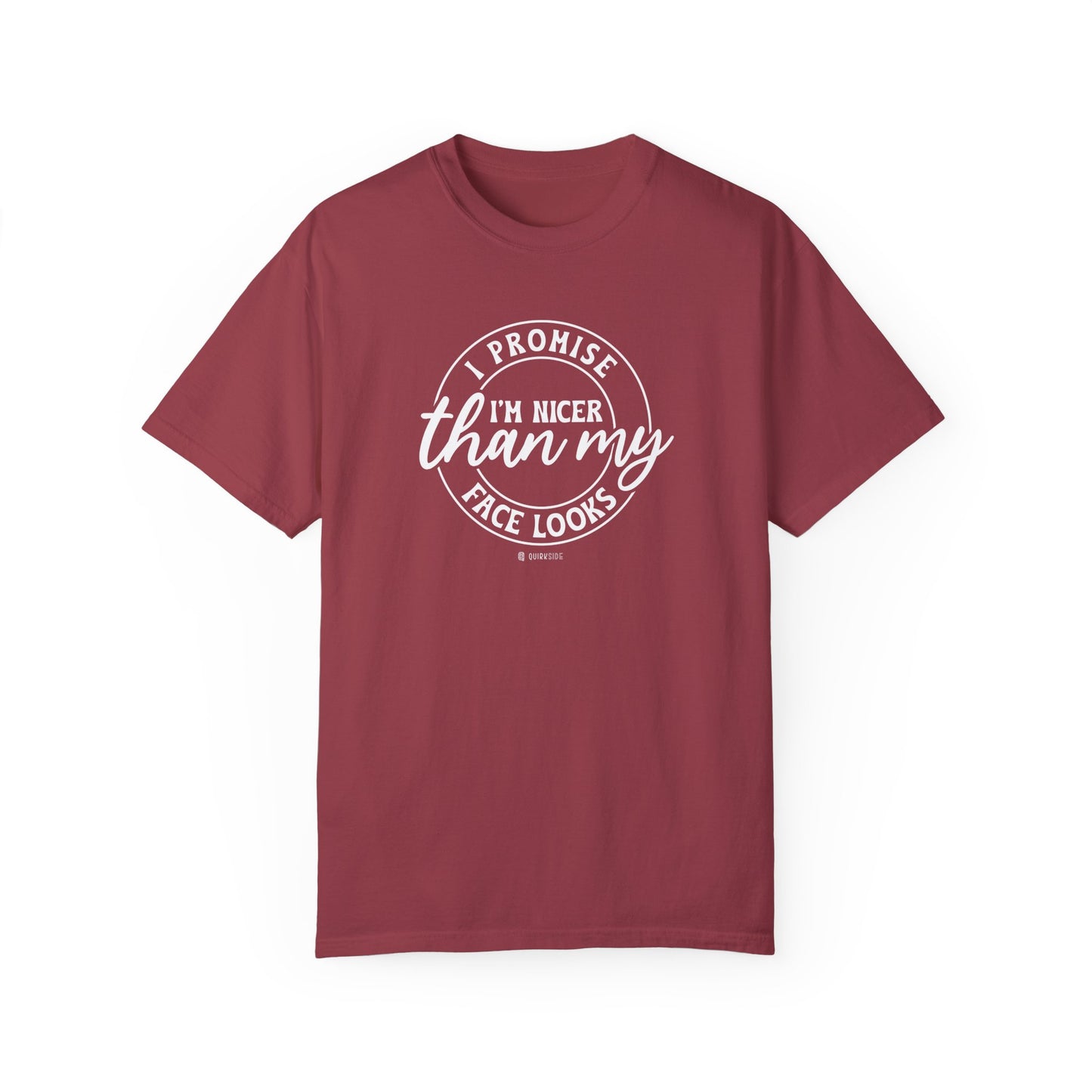 Funny Nice Person Inside Statement, Unisex Garment-Dyed T-shirt, Humorous Tee, Sarcastic Graphic Shirt, Unique Gift Idea, Cool Top - Quirkside Creations
