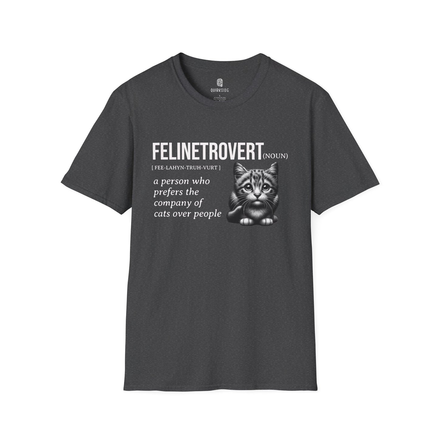 Cat Lover Unisex Softstyle T-Shirt, Cute Tee for Cat Lovers, Cat Lady Shirt, Funny Cat Tee, Cat Mom Gift, Cat Dad Shirt - Quirkside Creations