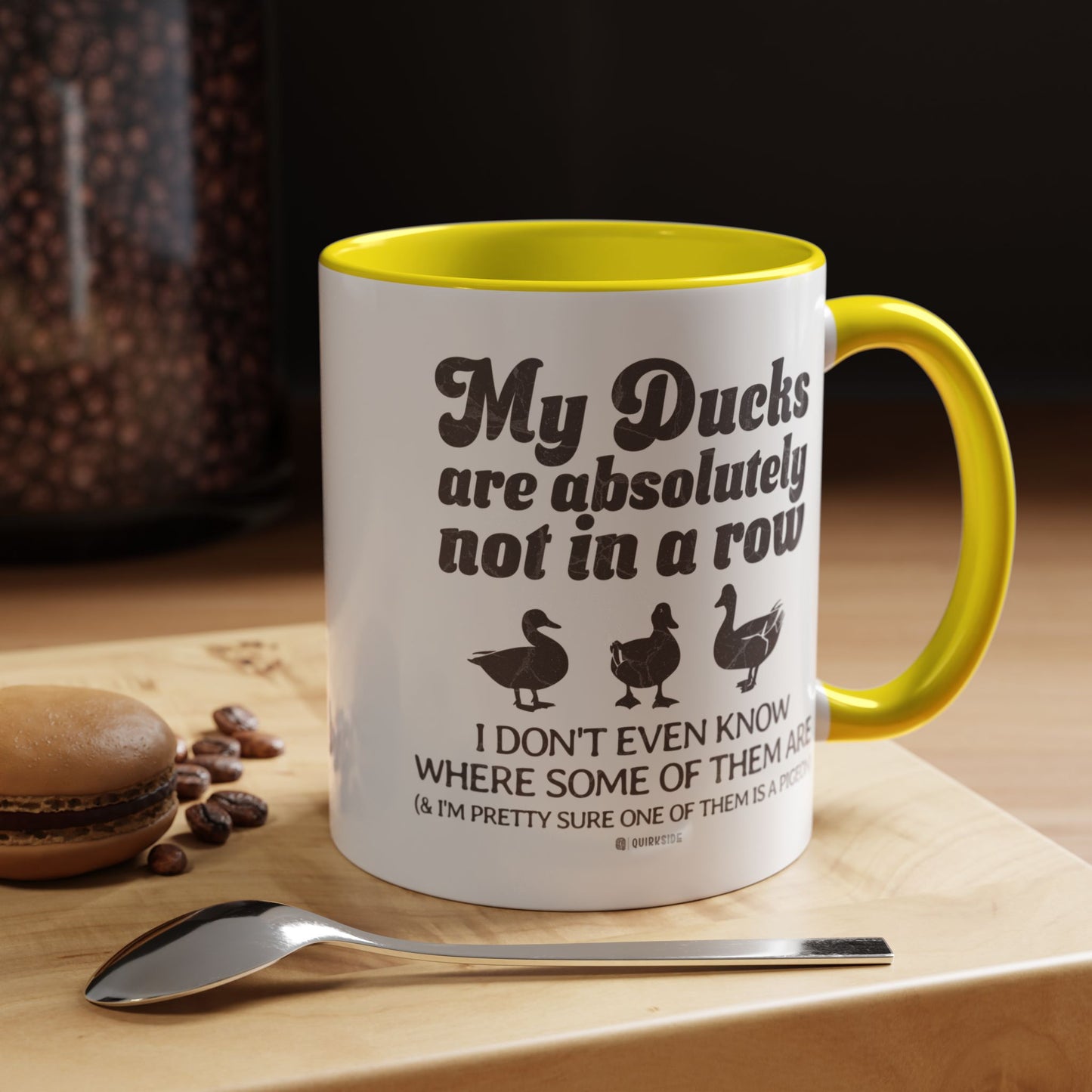 Humorous Accent Coffee Mug, Gift for Duck Lovers, Quirky Coffee Cup for Home or Office, Fun Mug for Birthdays, Funny Office Gift