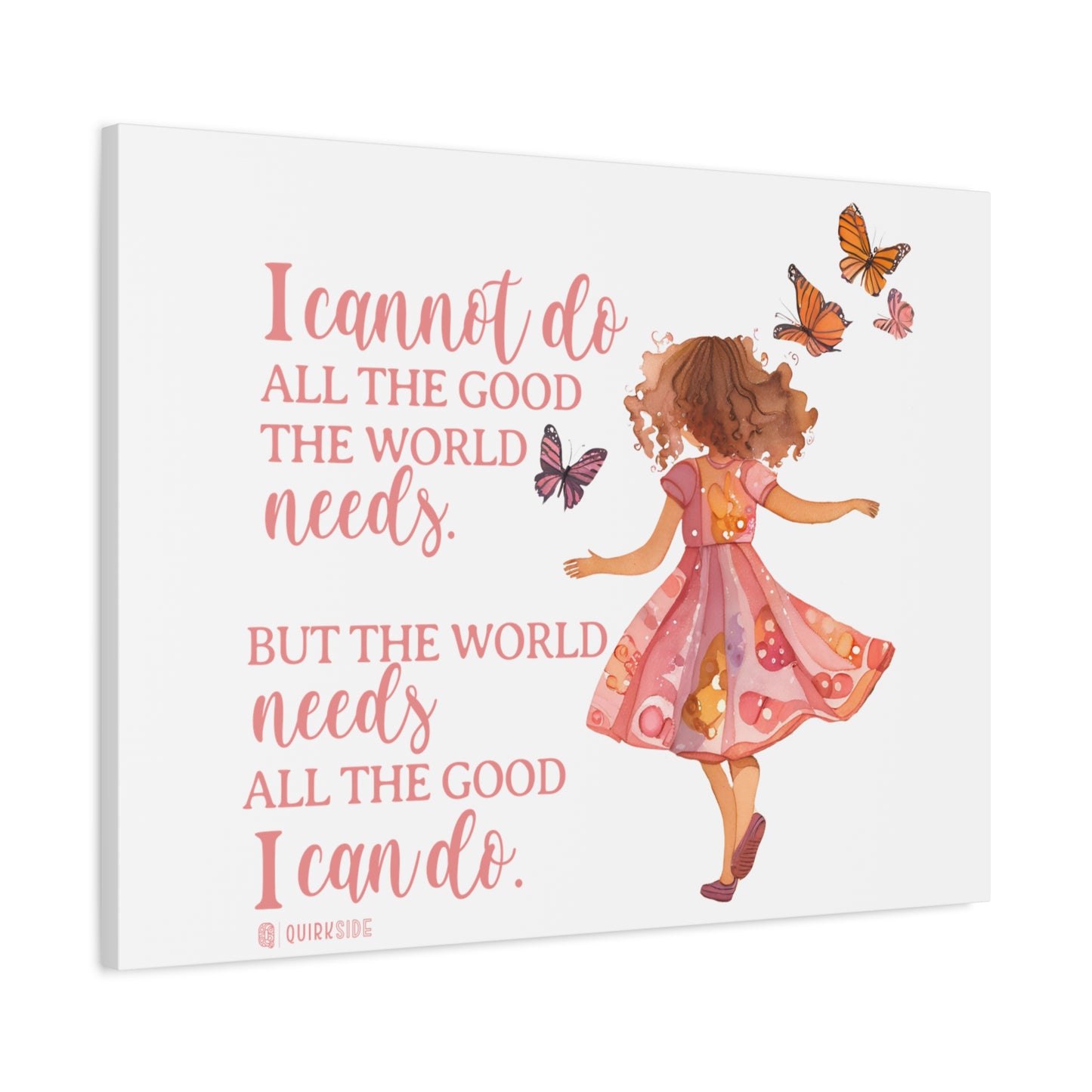 Inspirational Wall Art Canvas, Motivational Home Decor, Butterfly Quote Print, Gift for Her, Positive Vibes Wall Decor
