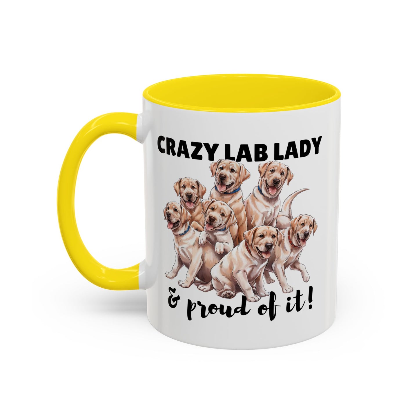 Crazy Lab Lady Coffee Mug - Dog Lover Gift, Pet Mom Mug, Funny Lab Dog Mug, Coffee Cup for Dog Owners, Animal Lover's Accessories