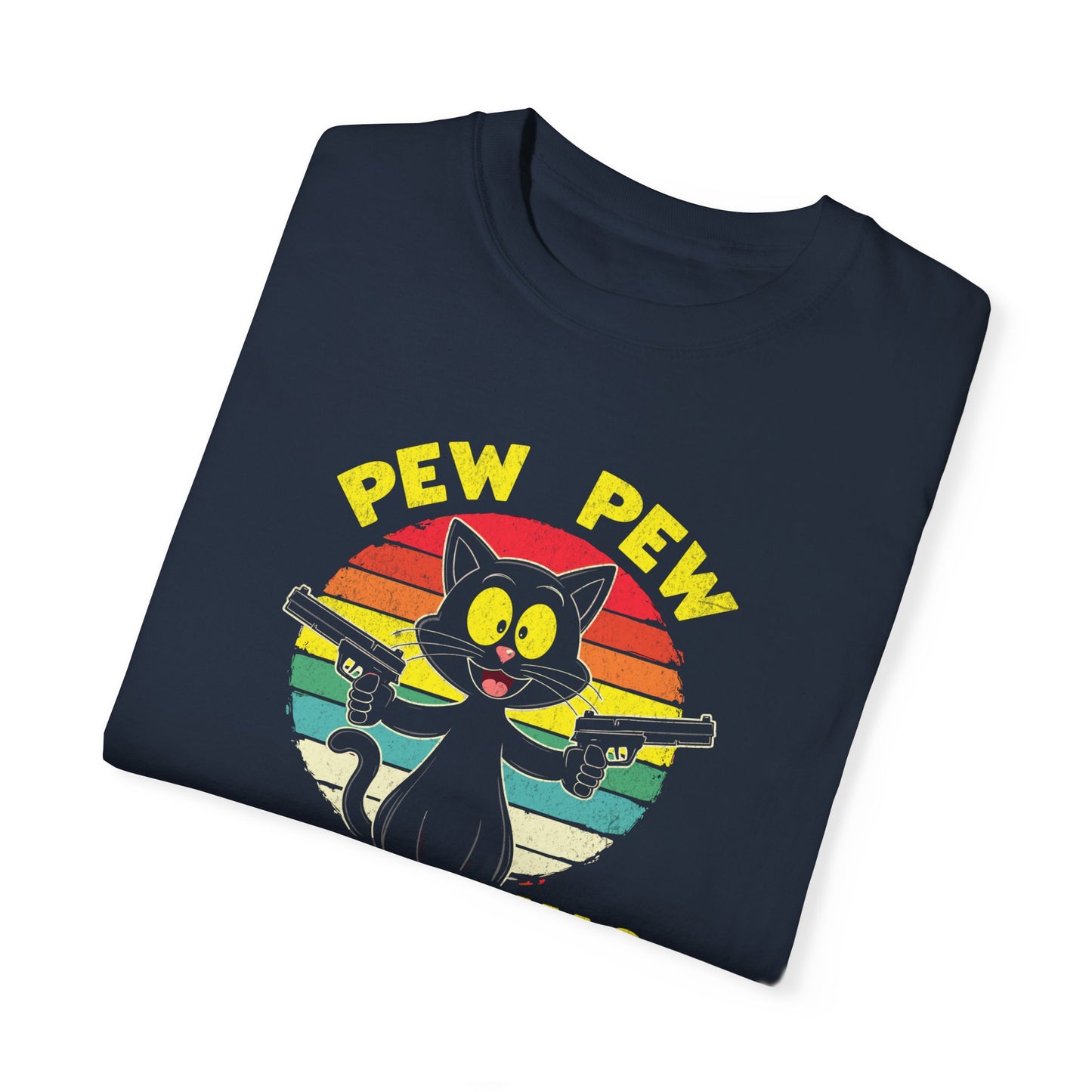 Cowboy Cat Funny T-Shirt, Western Style Tee, Unisex Garment-Dyed Shirt, Cat Lover Gift, Rodeo Apparel