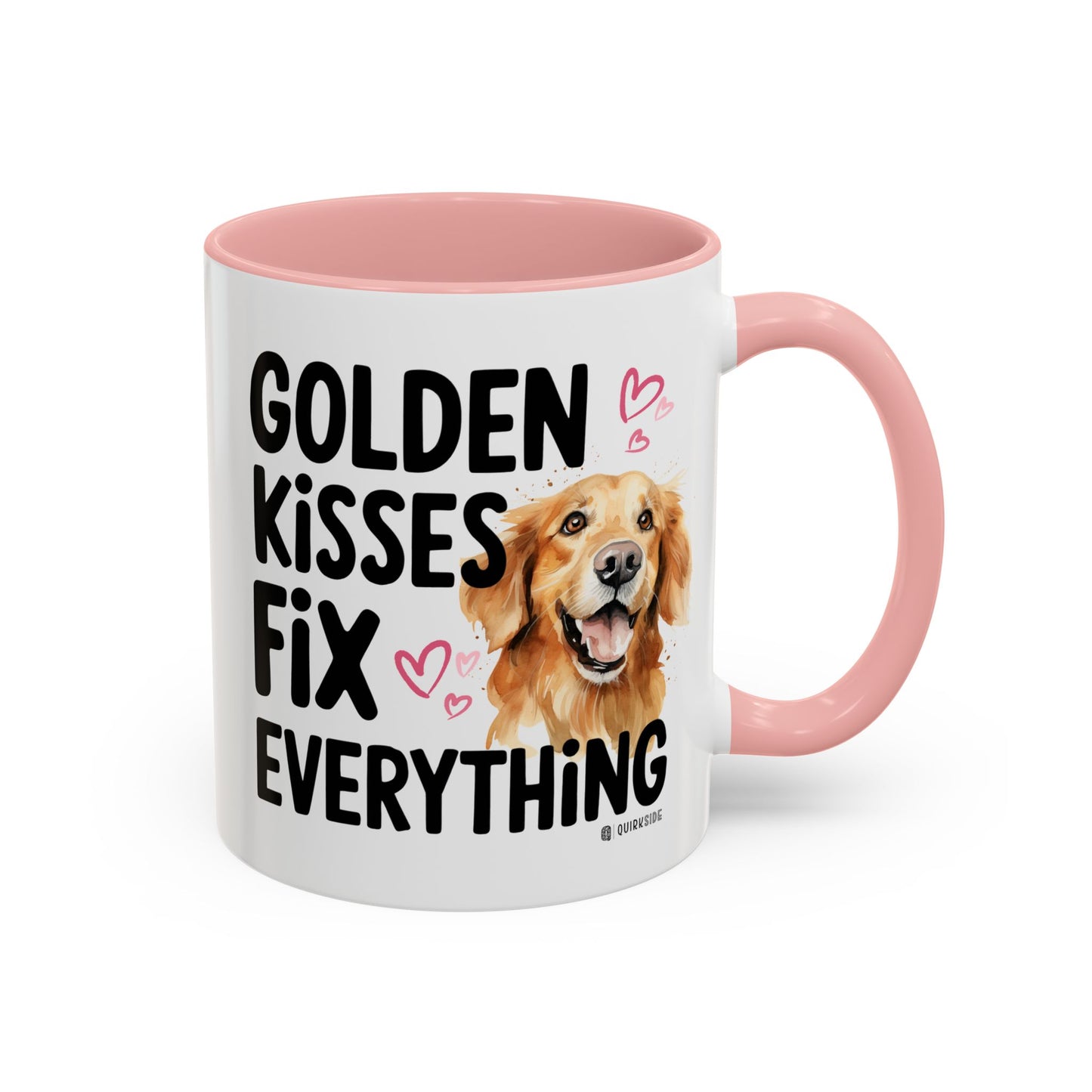 Golden Kisses Fix Everything Mug, Dog Lover Gift, Pet Owner Coffee Cup, Cute Animal Lover Mug, Fun Pet Quote Mug